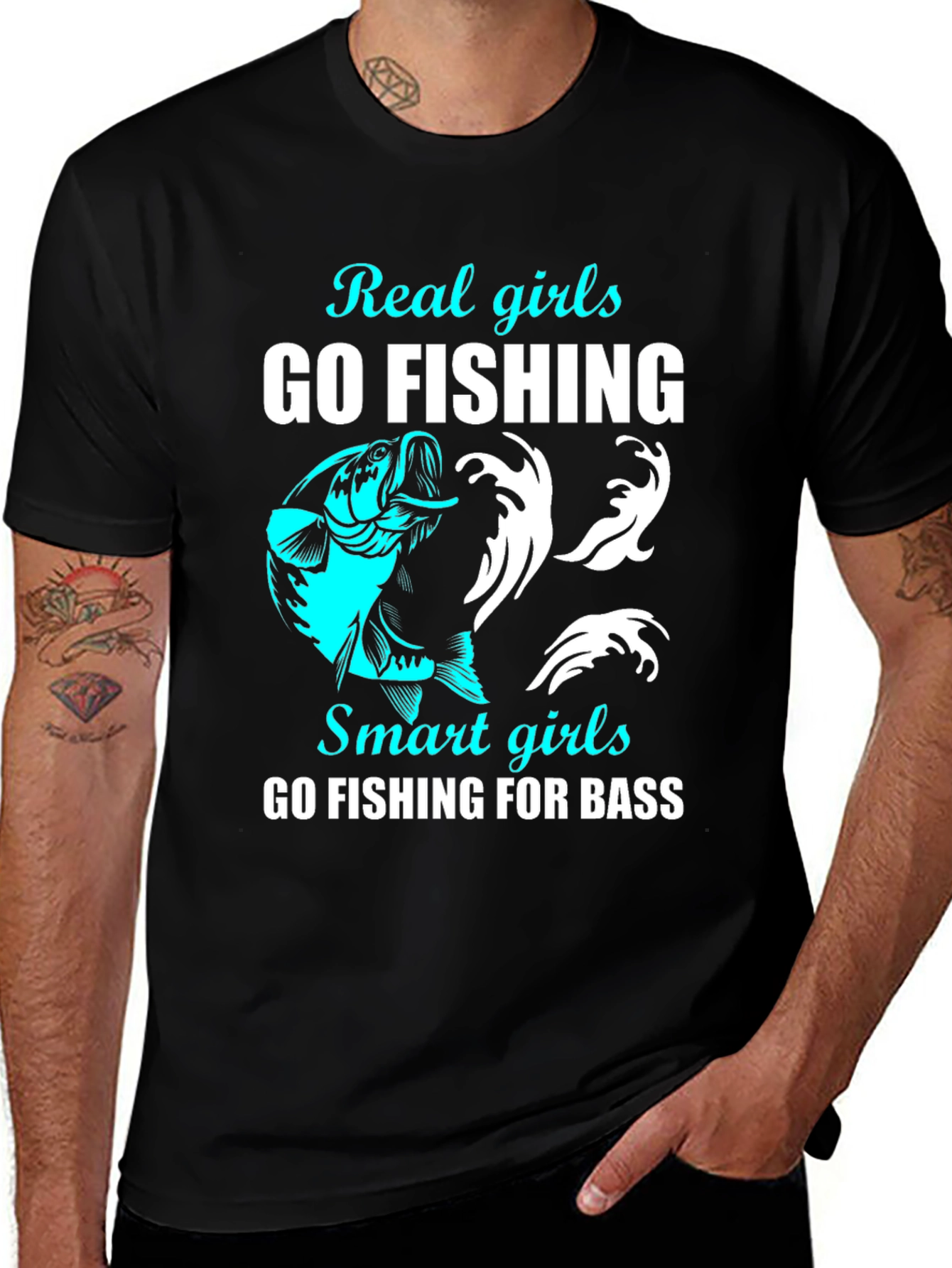 Variant 2 of Fishing T-Shirt - Real & Smart Girls Go Fishing for Bass