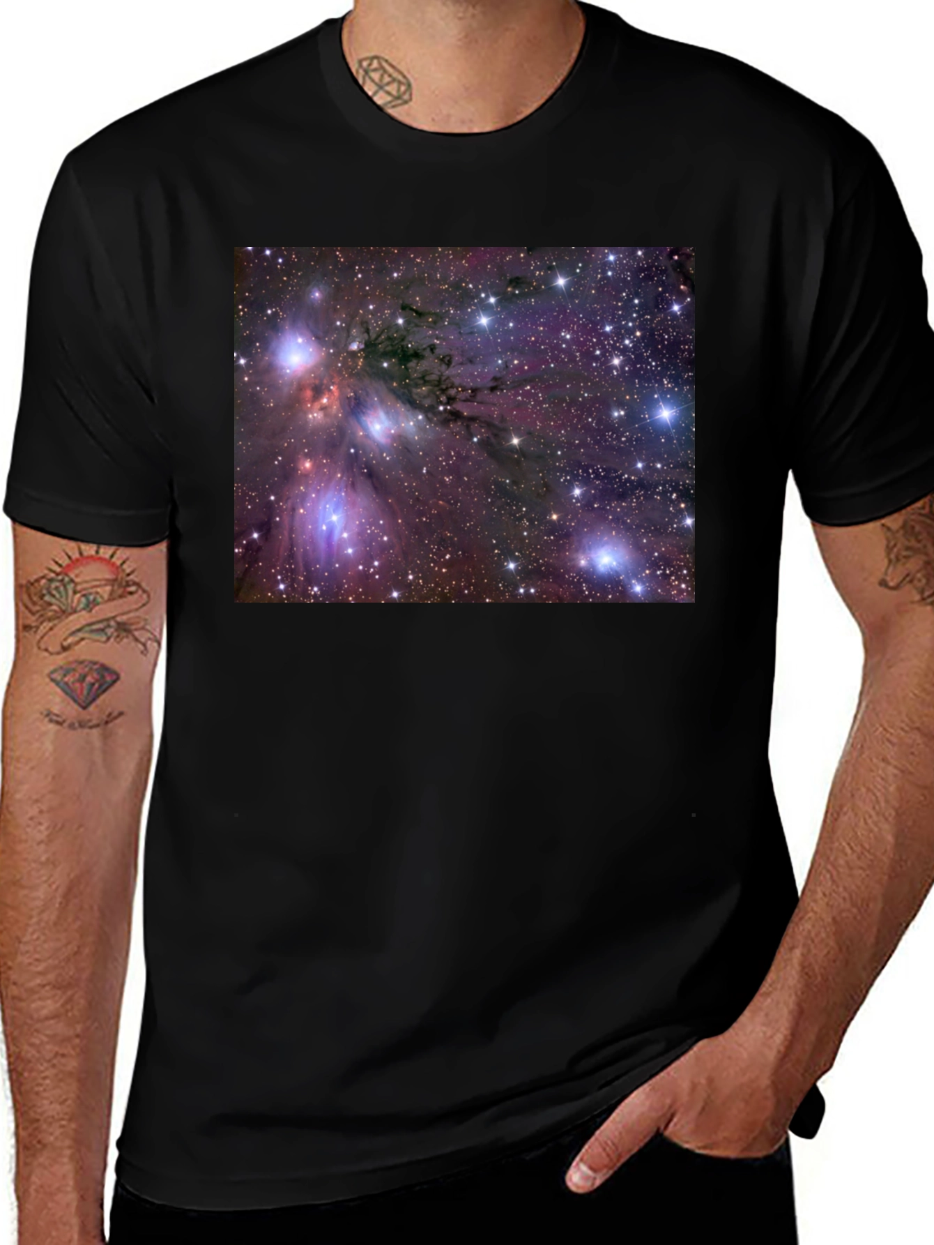Variant 26 of Nebula Graphic Black T-Shirt