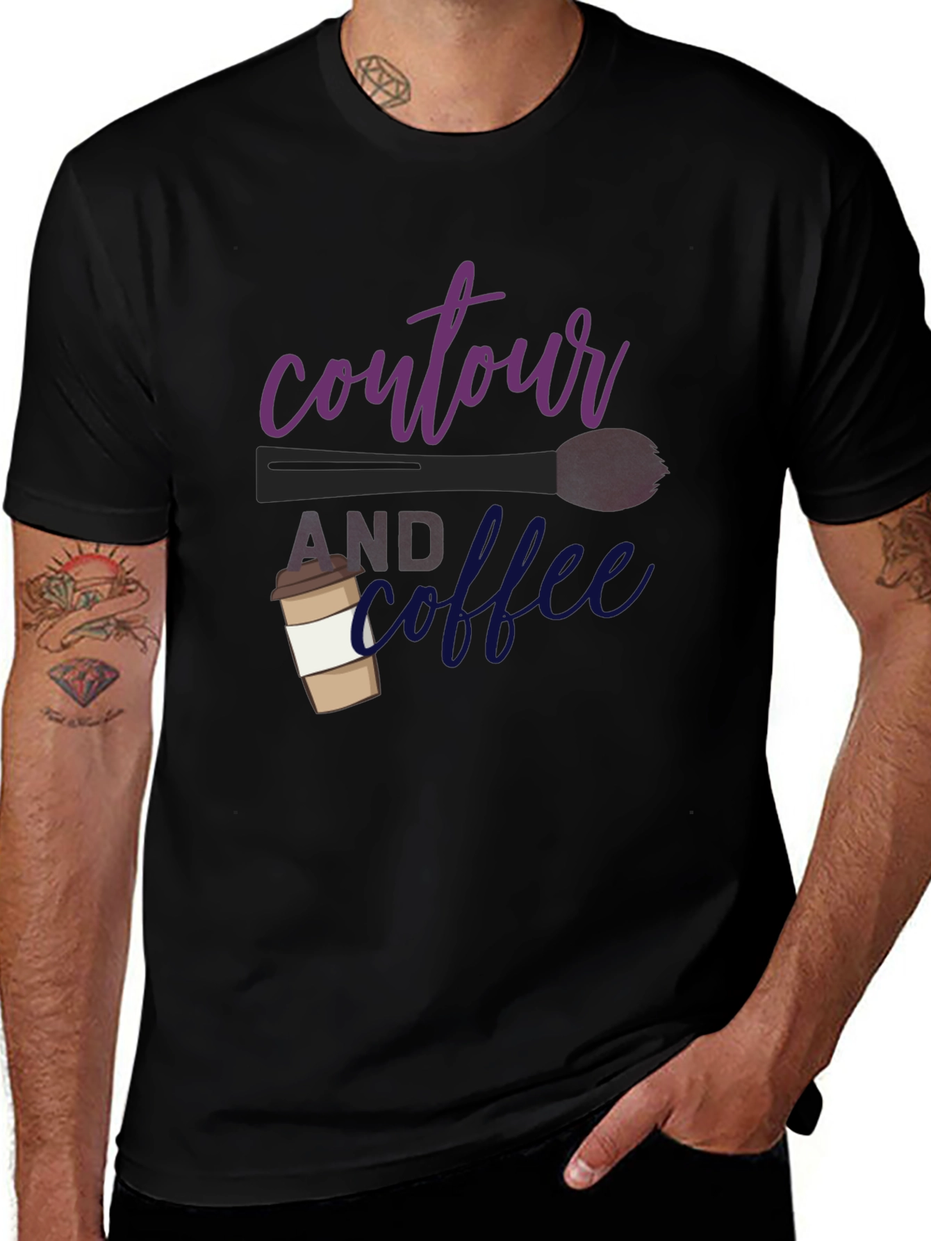 Variant 5 of Contour & Coffee Graphic Tee - Stylish Comfort