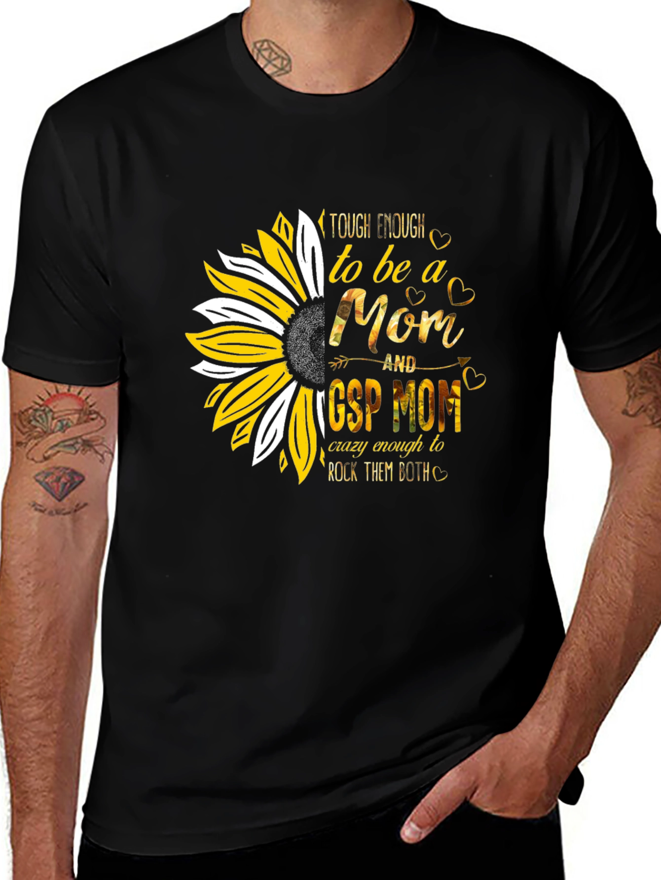 Variant 29 of Tough Enough Mom T-Shirt: Sunflower GSP Design