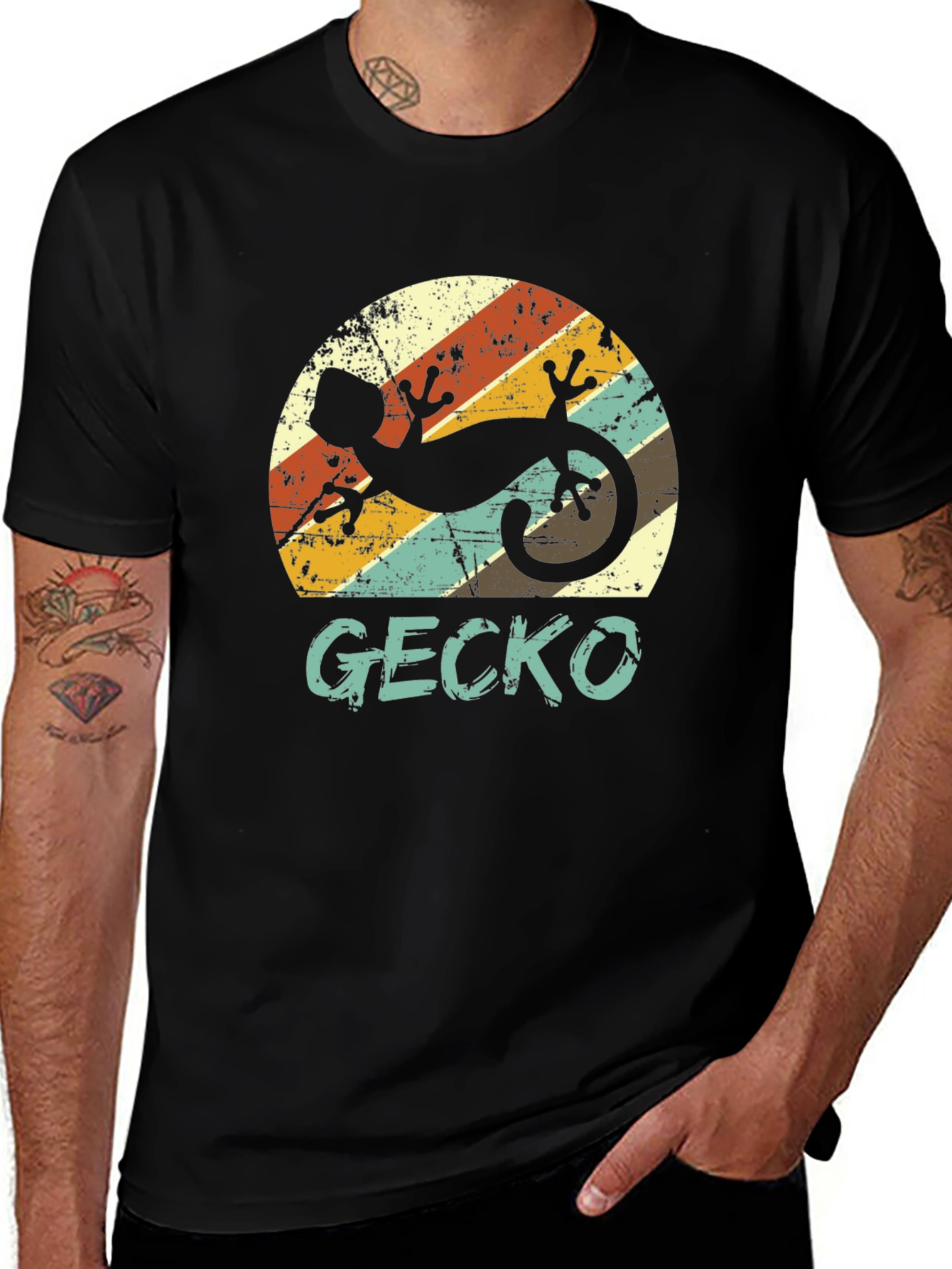 Variant 25 of Retro Gecko T-Shirt - Vintage Style Lizard Tee
