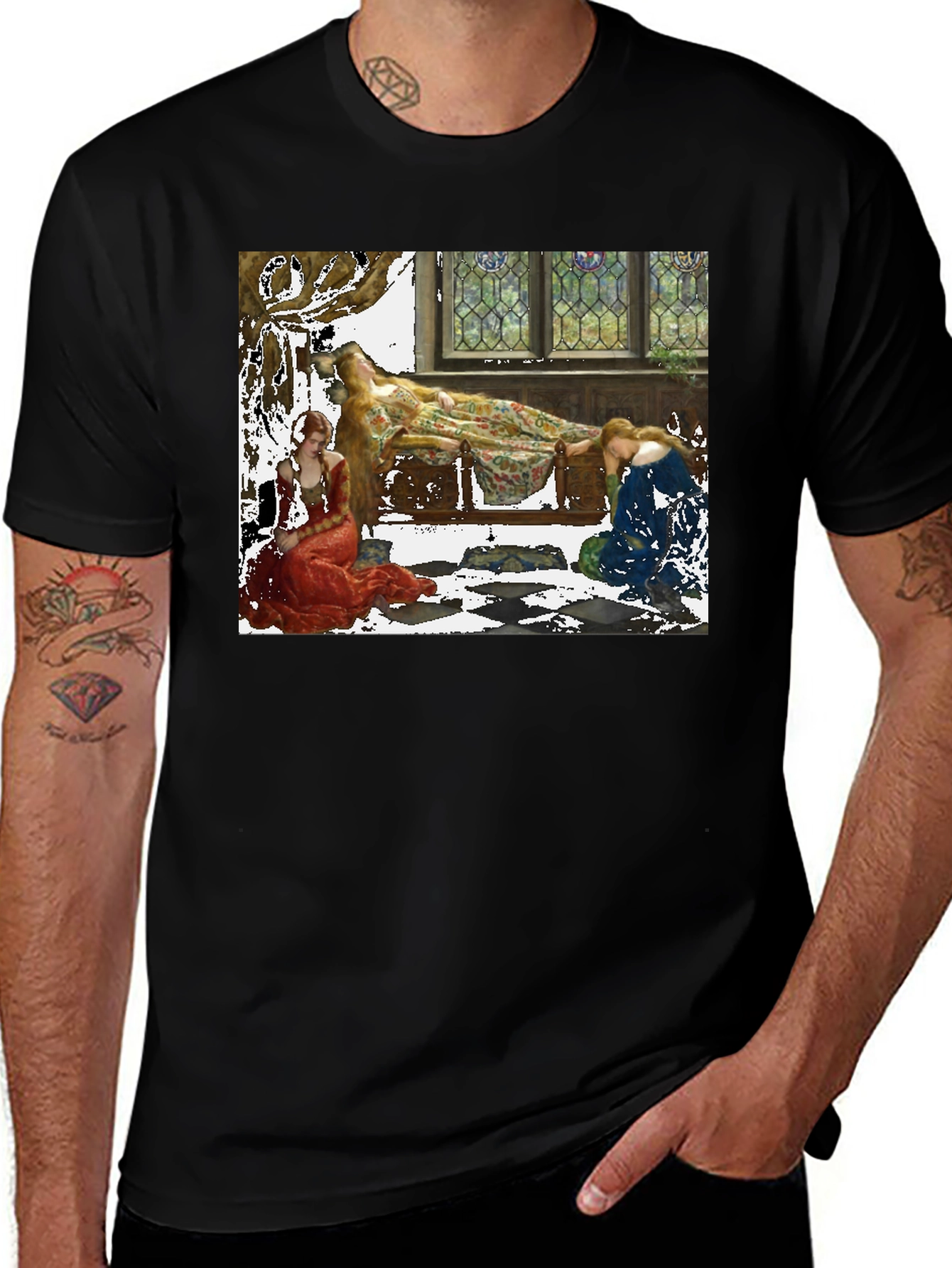 Variant 17 of Pre-Raphaelite Art T-Shirt - Sleeping Beauty Inspired Tee