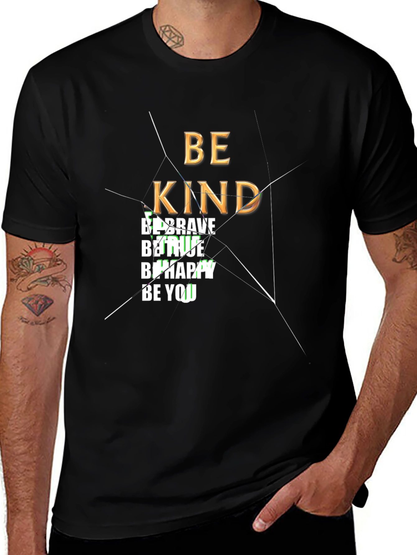 Variant 26 of Be Kind Graphic Tee - Inspirational Black T-Shirt