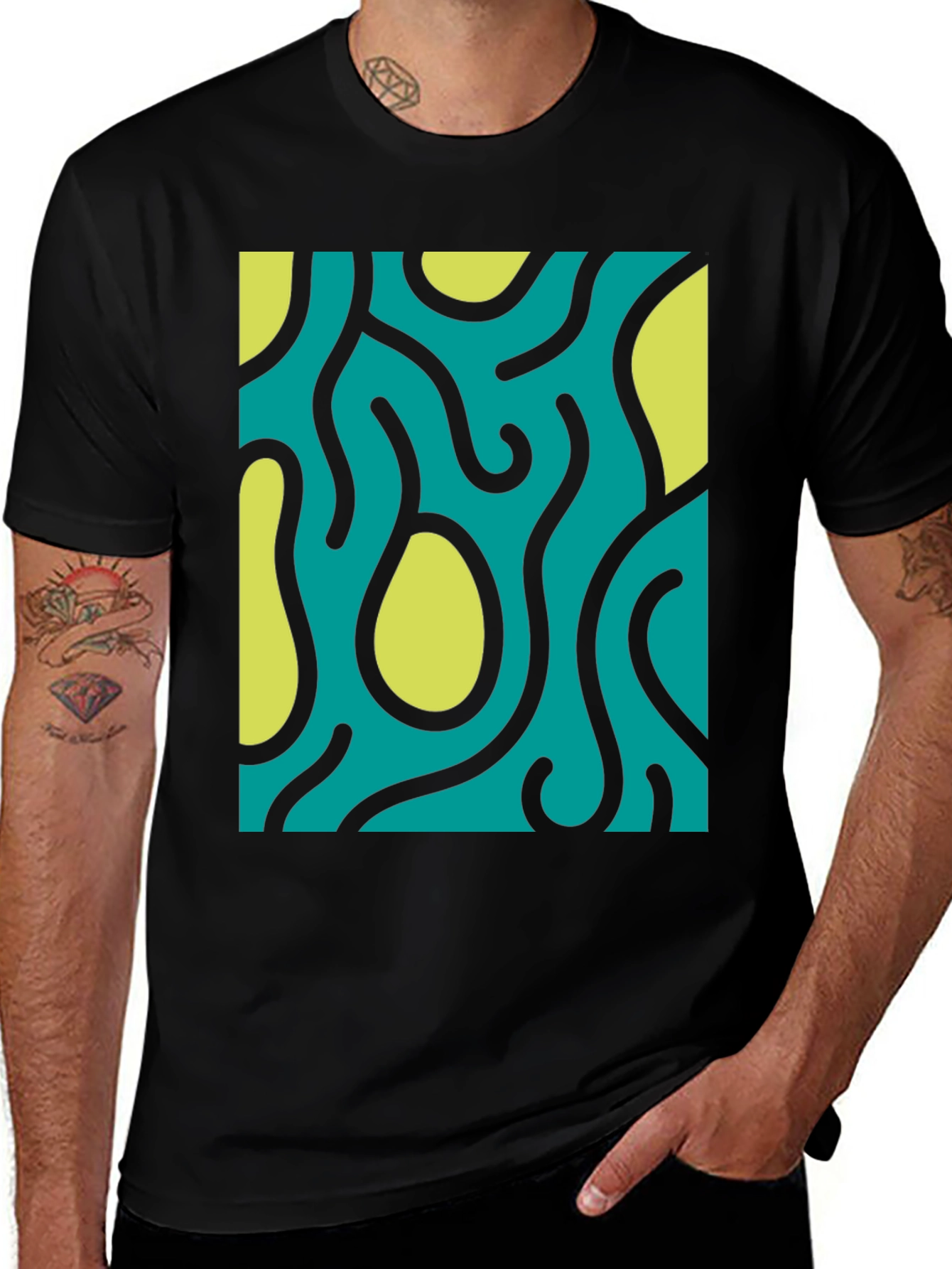Variant 15 of Abstract Pattern Graphic T-Shirt - Stylish Casual Wear
