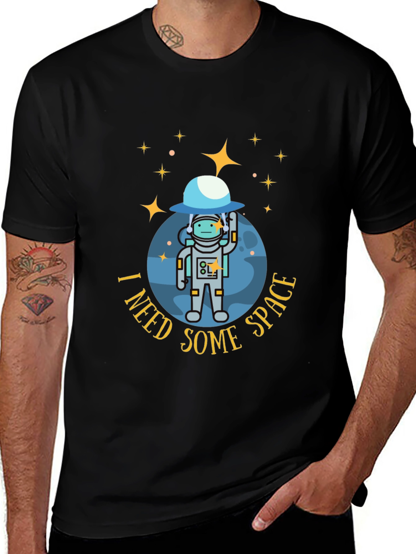 Variant 20 of I Need Some Space Black T-Shirt