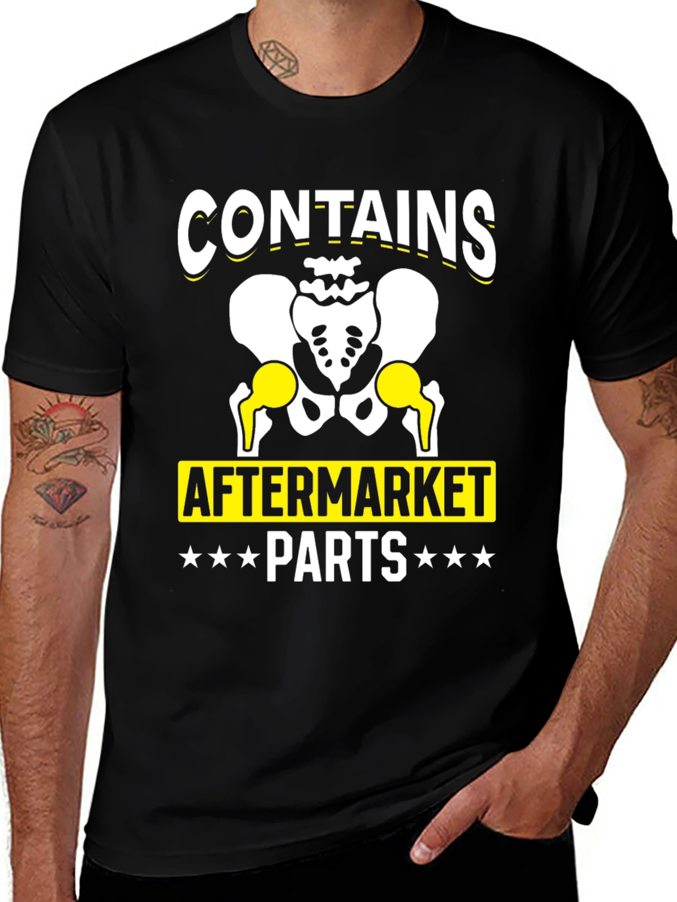 Variant 17 of Contains Aftermarket Parts Black T-Shirt