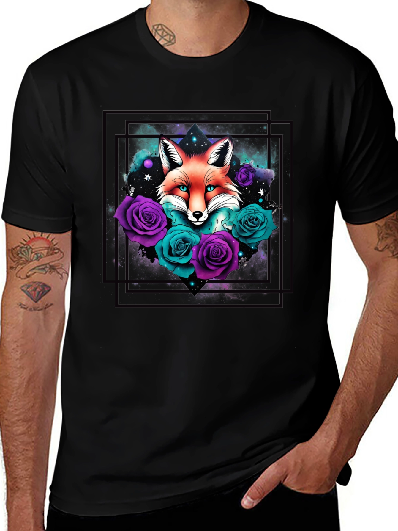 Variant 30 of Mystic Fox & Roses Graphic Tee
