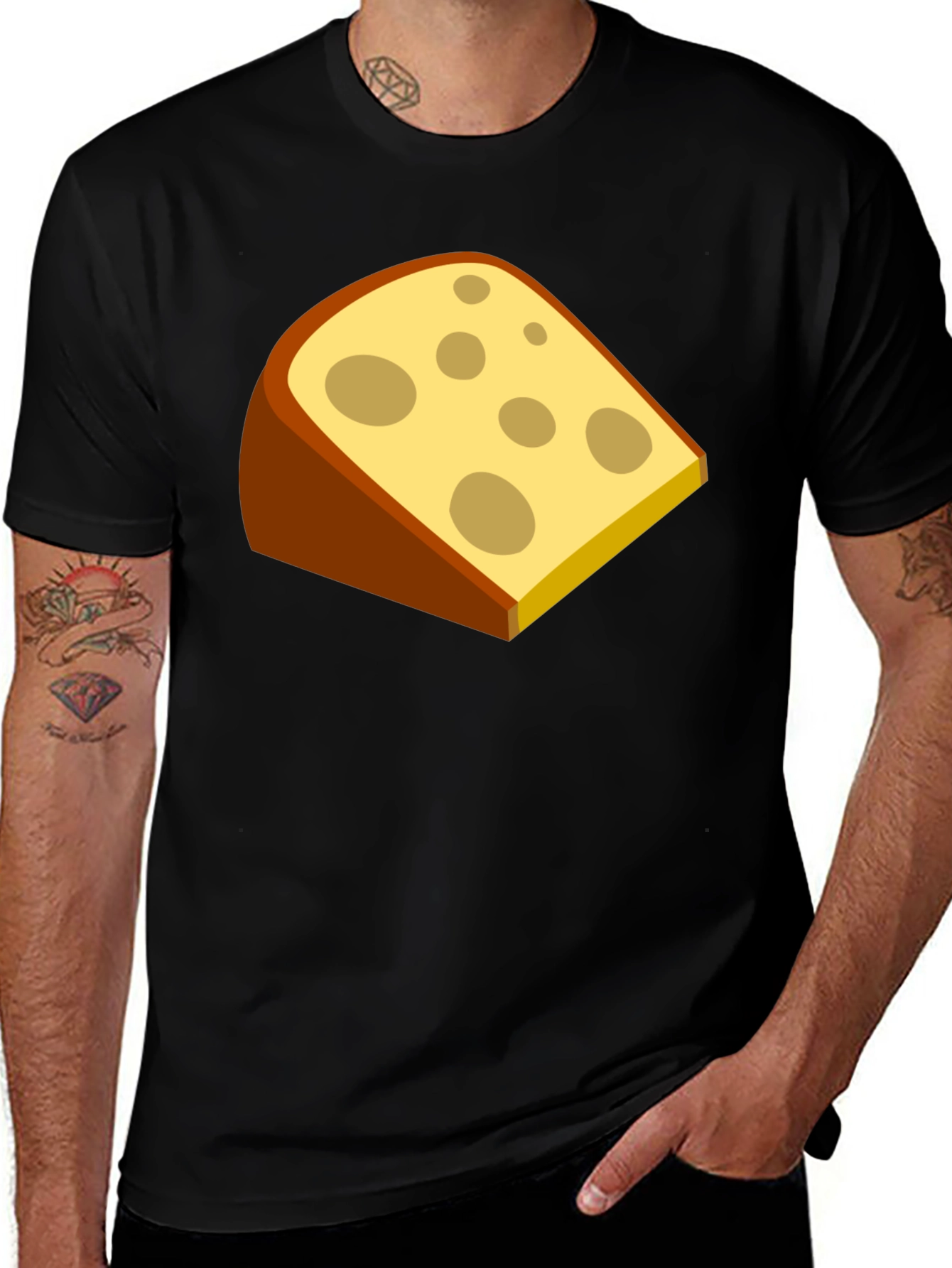 Variant 7 of Swiss Cheese Graphic T-Shirt - Novelty Food Tee