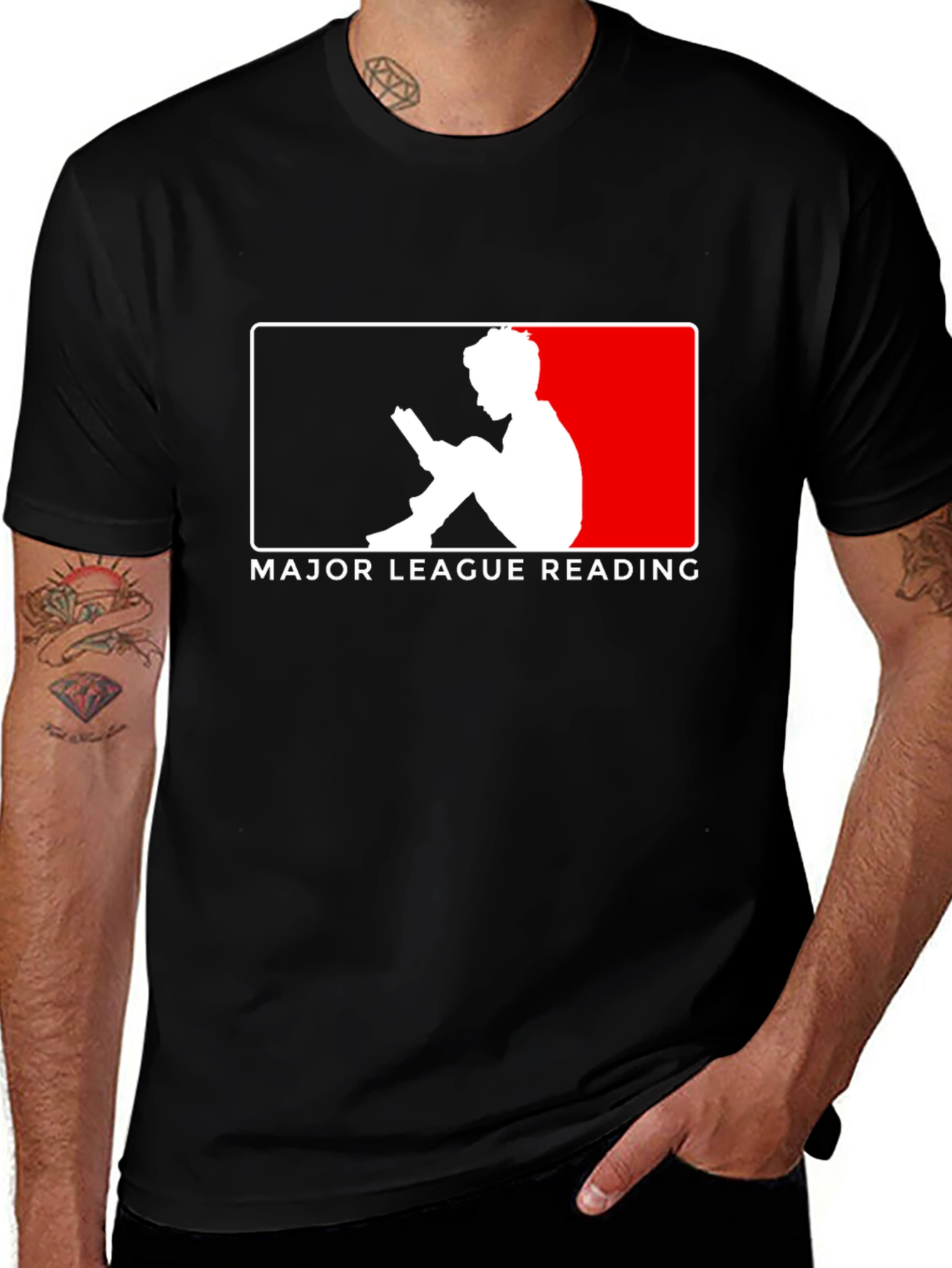 Variant 13 of Major League Reading Black T-Shirt for Book Lovers