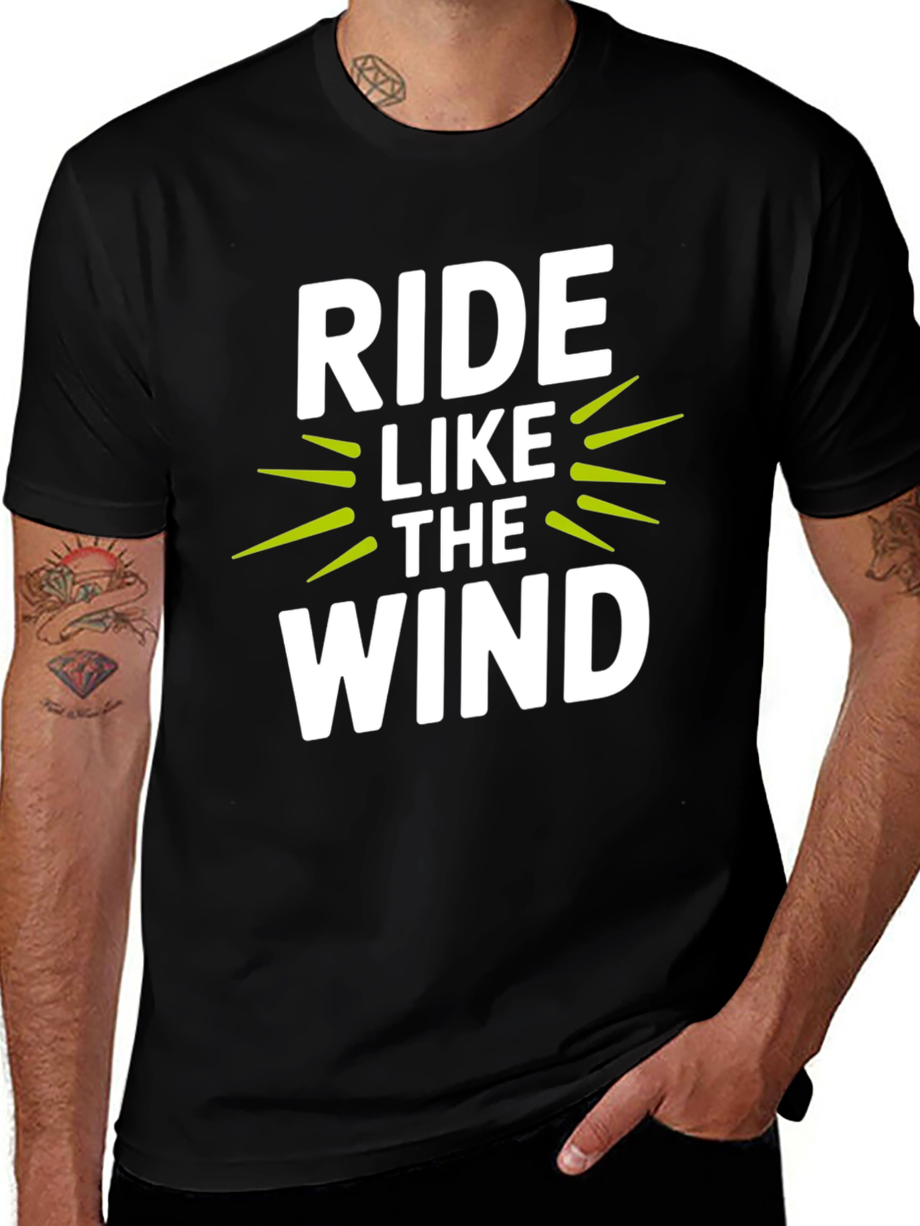 Variant 5 of Ride Like the Wind Graphic Tee - Black