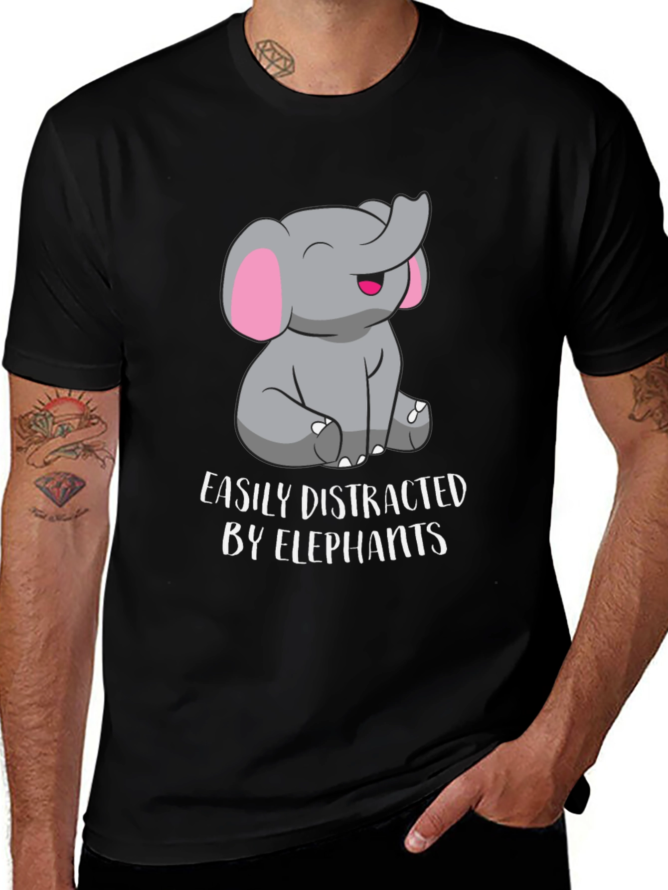 Variant 22 of Easily Distracted By Elephants Graphic Tee