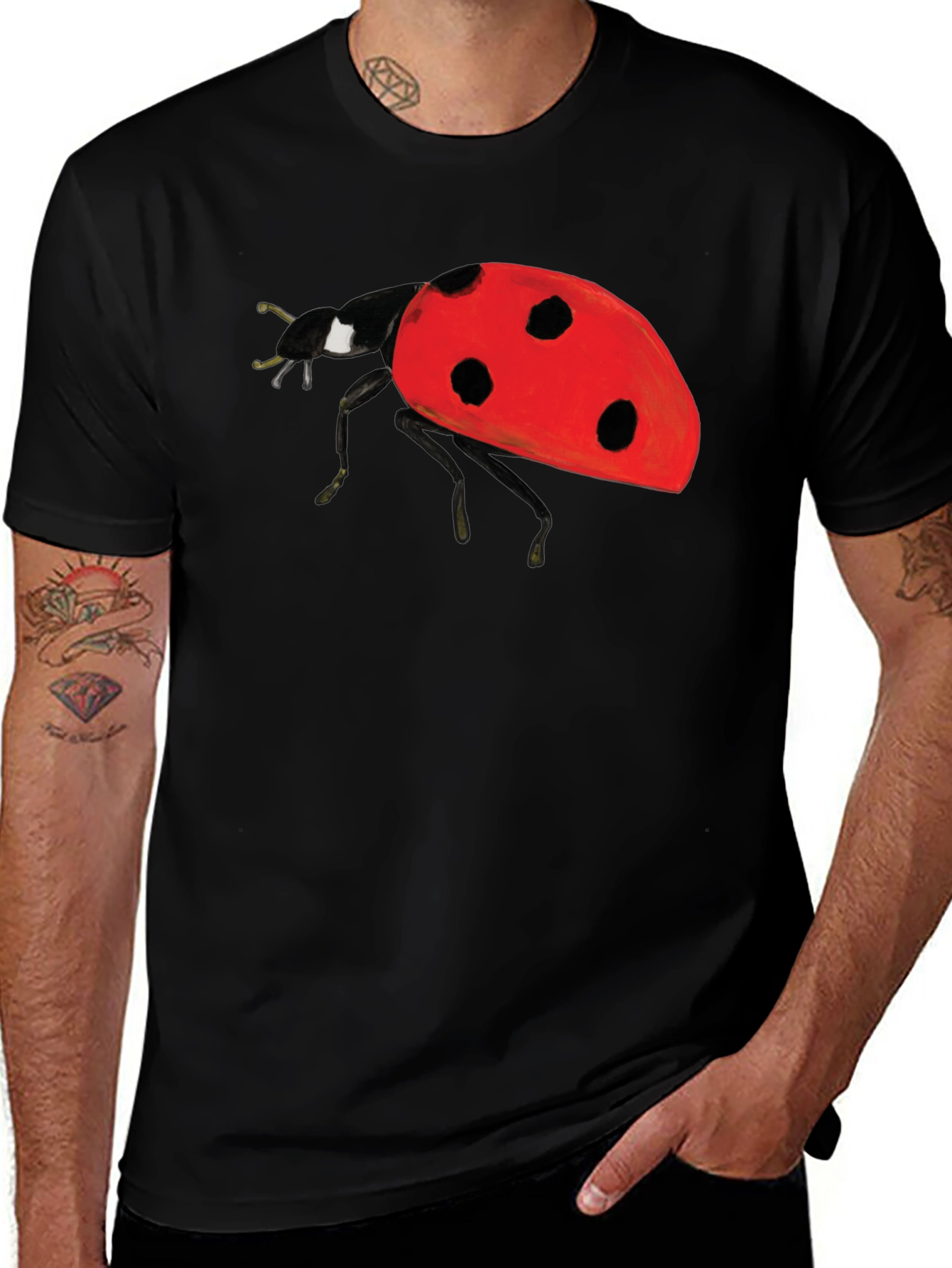 Variant 8 of Ladybug Graphic Black T-Shirt