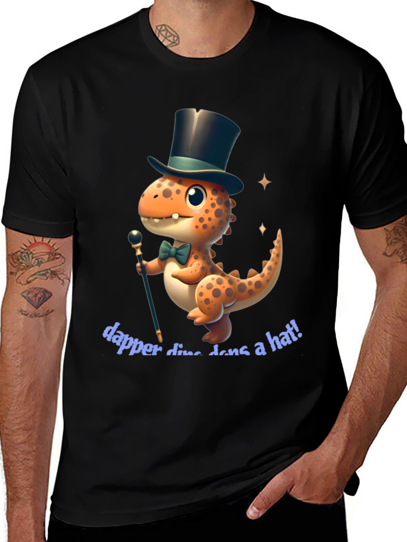 Variant 18 of Dapper Dino T-Shirt - Dinosaur in a Hat