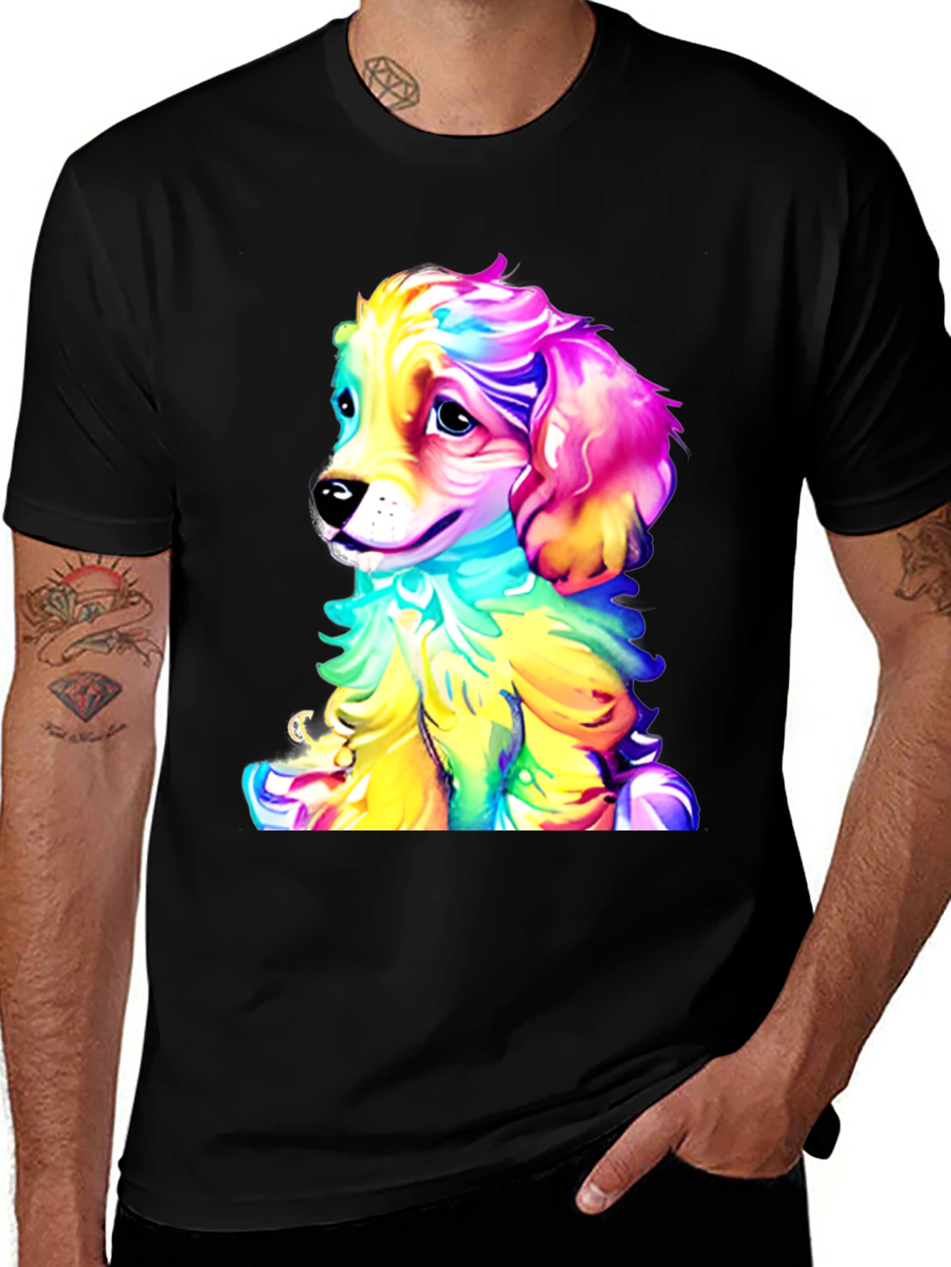 Variant 16 of Rainbow Puppy Dog Graphic T-Shirt