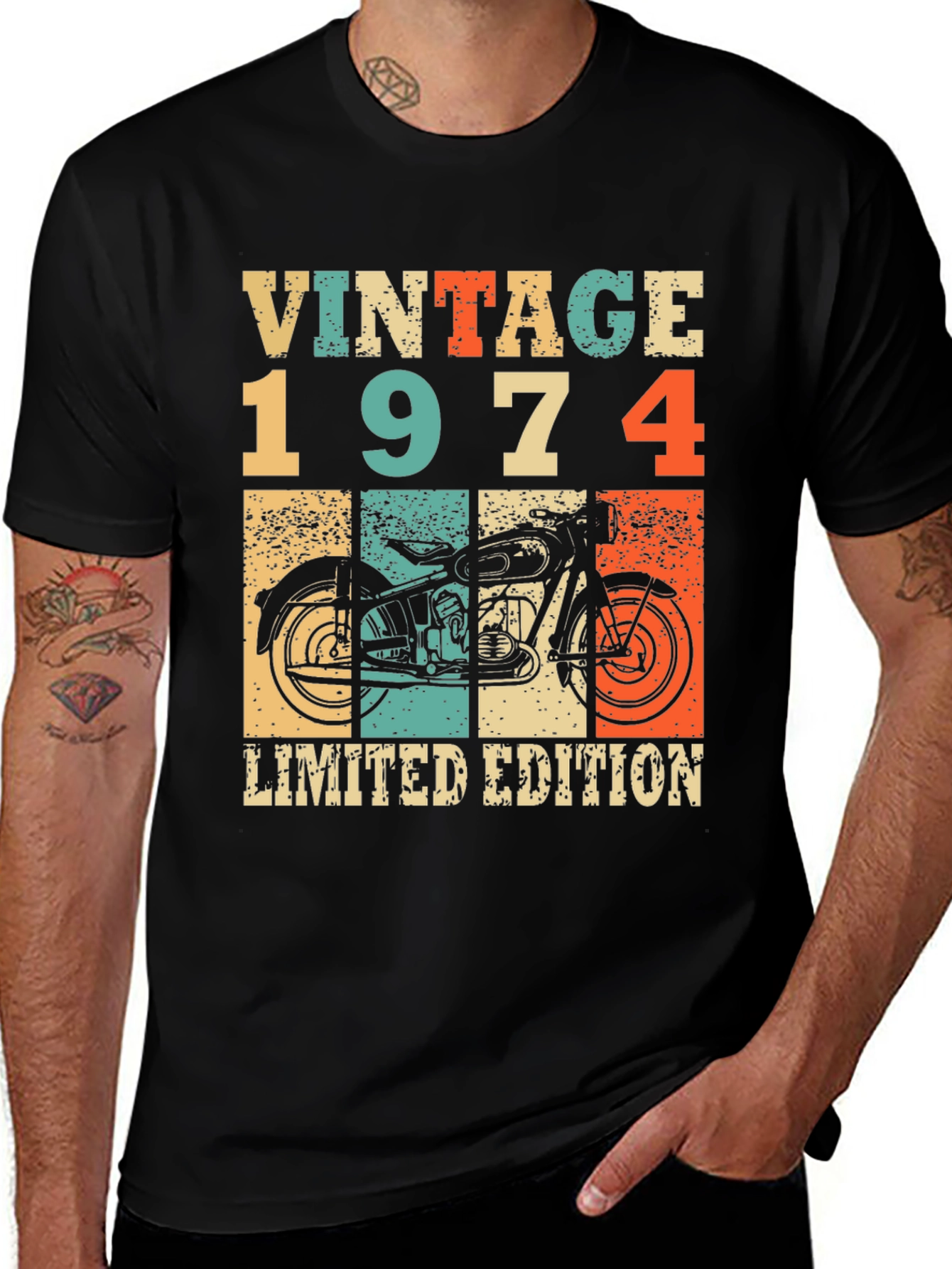 Variant 8 of Vintage 1974 Limited Edition Motorcycle T-Shirt