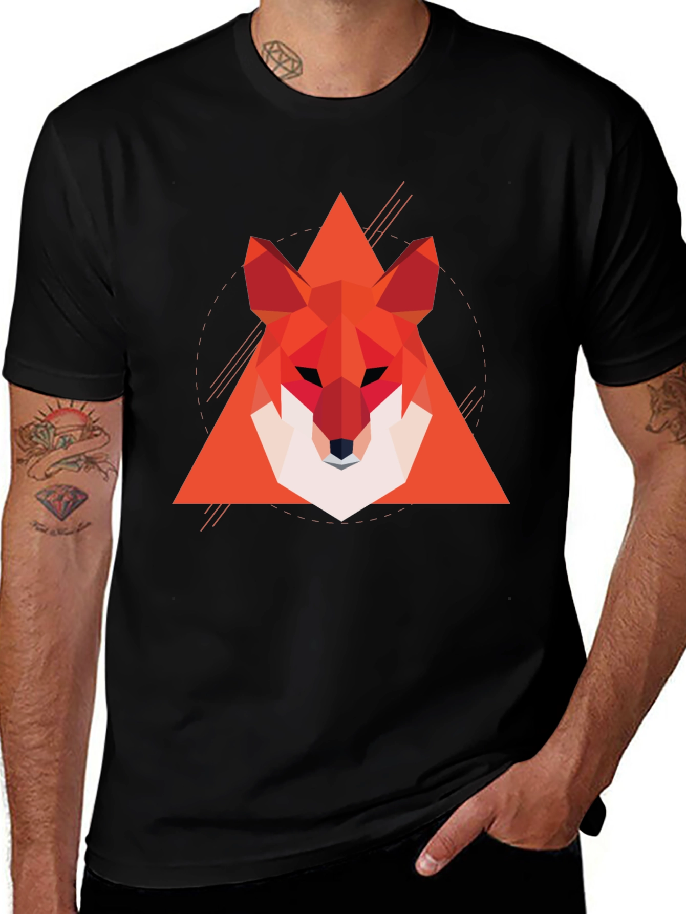 Variant 16 of Geometric Fox Graphic Tee - Modern Style
