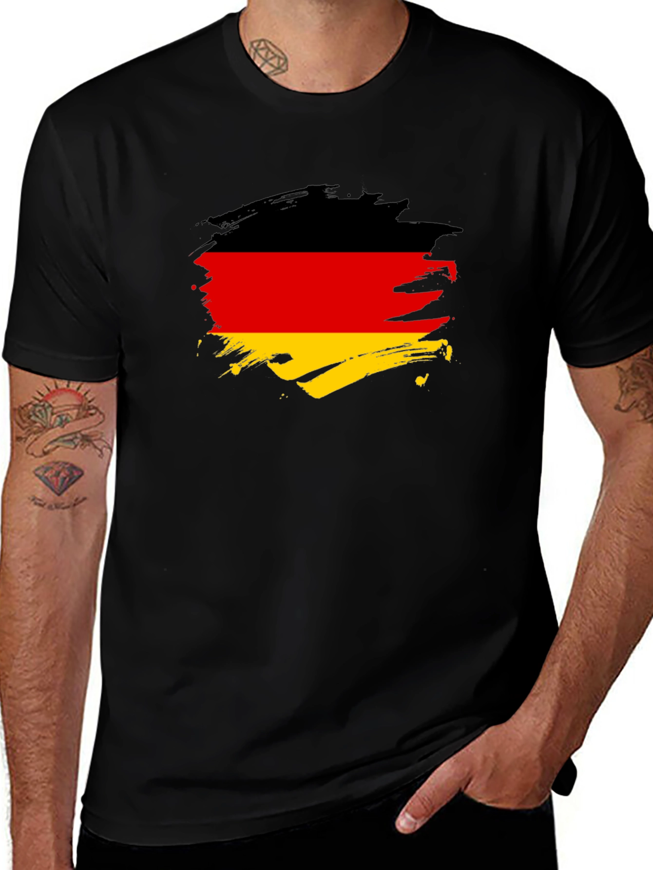 German Flag T-Shirt - Brushstroke Design