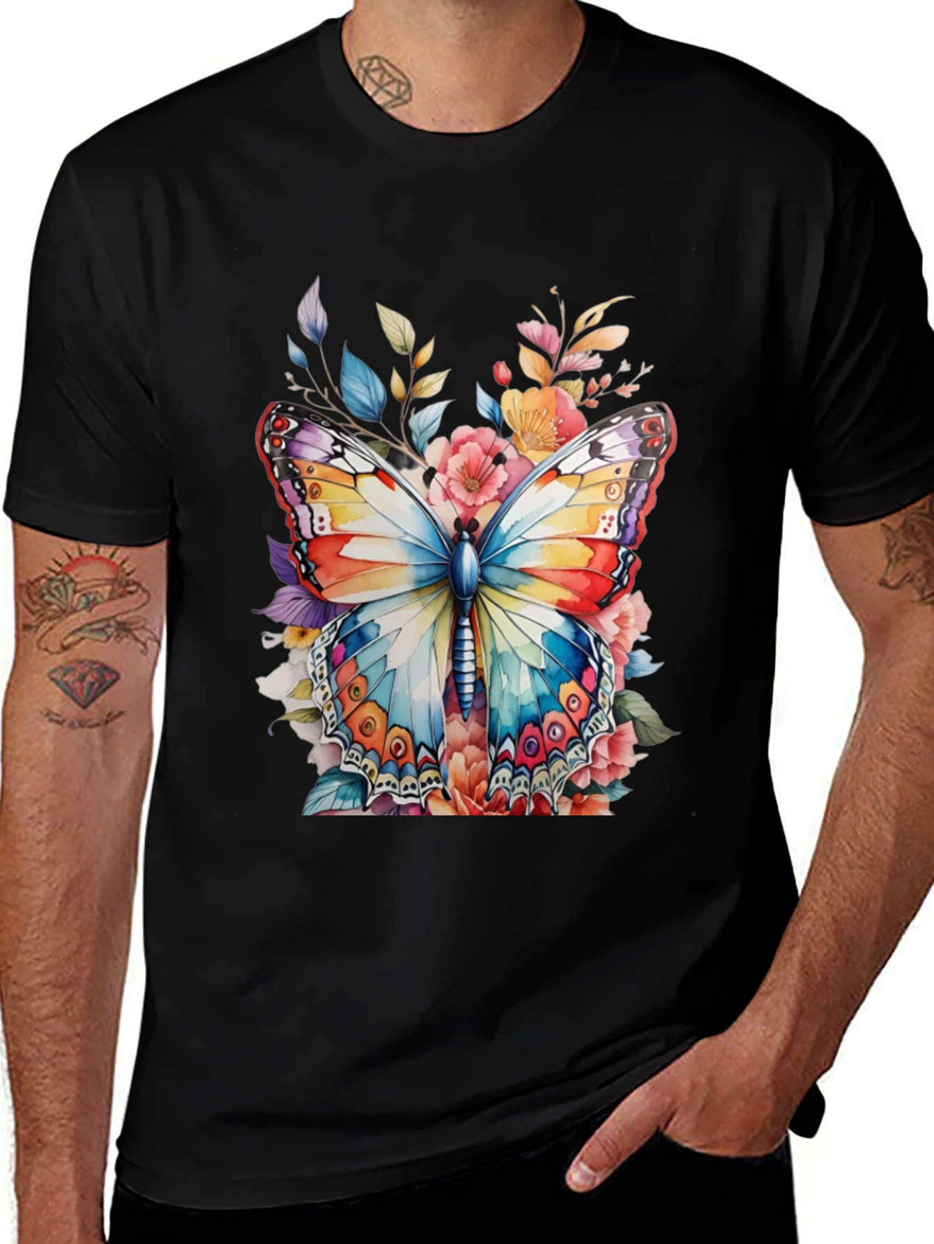 Variant 2 of Butterfly Floral Graphic Tee