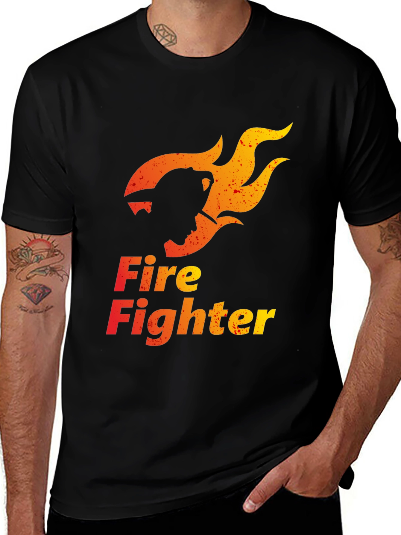 Variant 18 of Firefighter Graphic Tee - Stylish Black Cotton T-Shirt