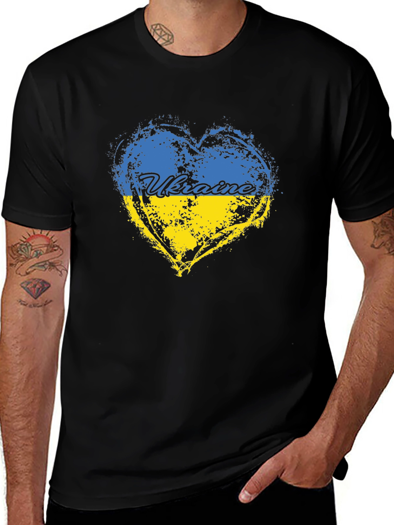 Ukraine Flag Heart T-Shirt
