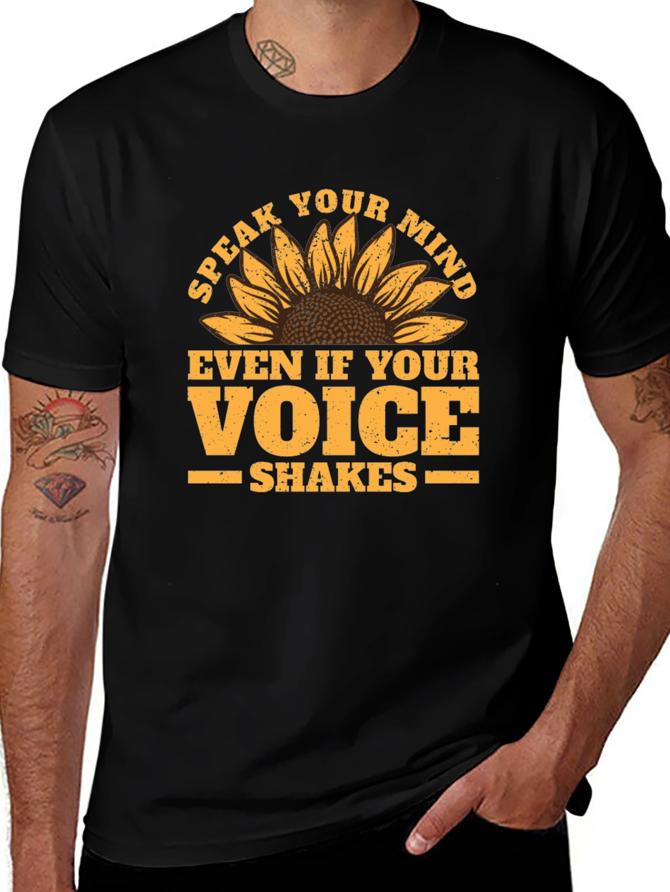 Variant 19 of Speak Your Mind T-Shirt - Sunflower Graphic Tee