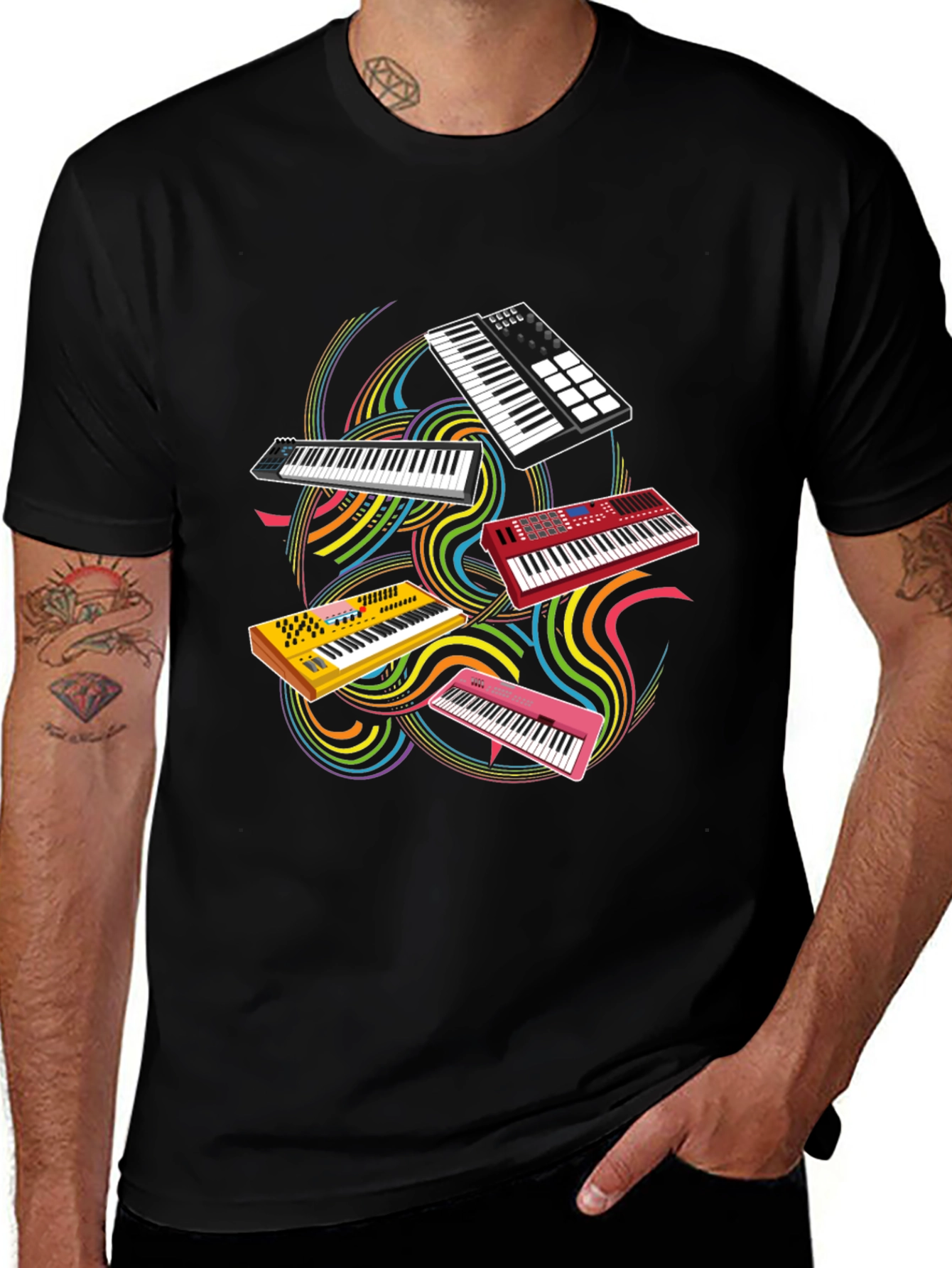 Musical Synthesizer T-Shirt - Keyboard Player Tee