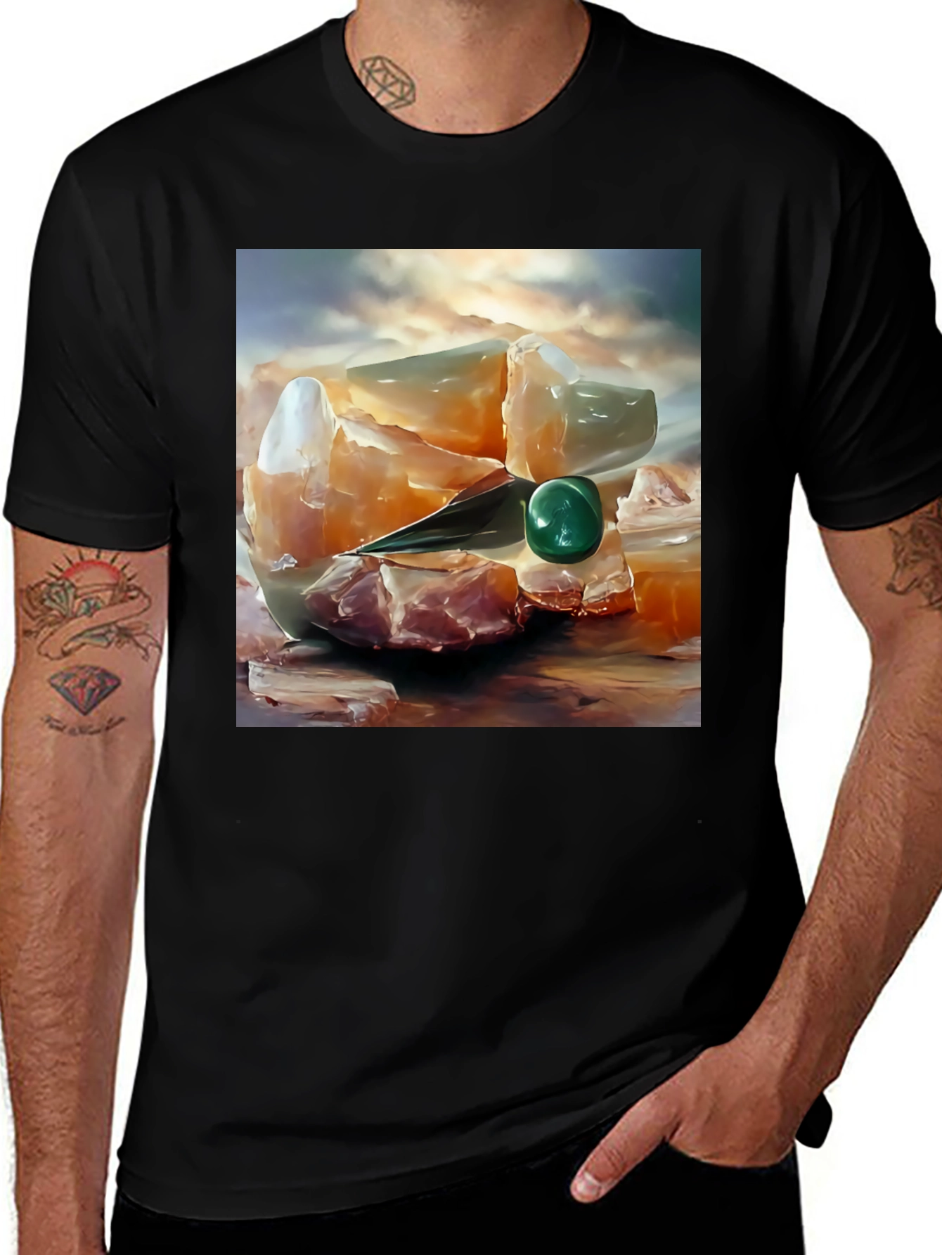 Variant 15 of Abstract Gemstone Print T-Shirt