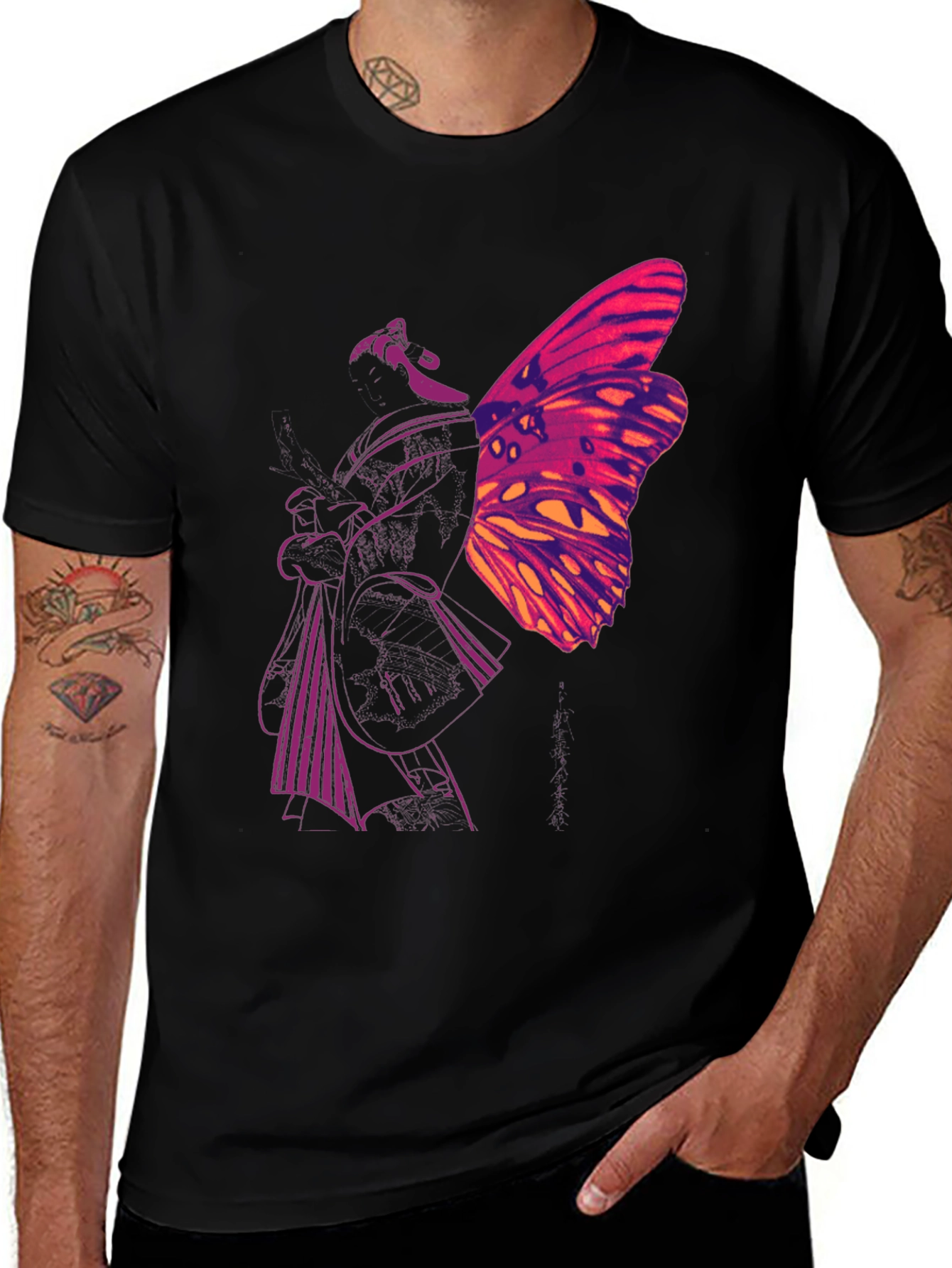 Black Butterfly Graphic Black T-Shirt main image