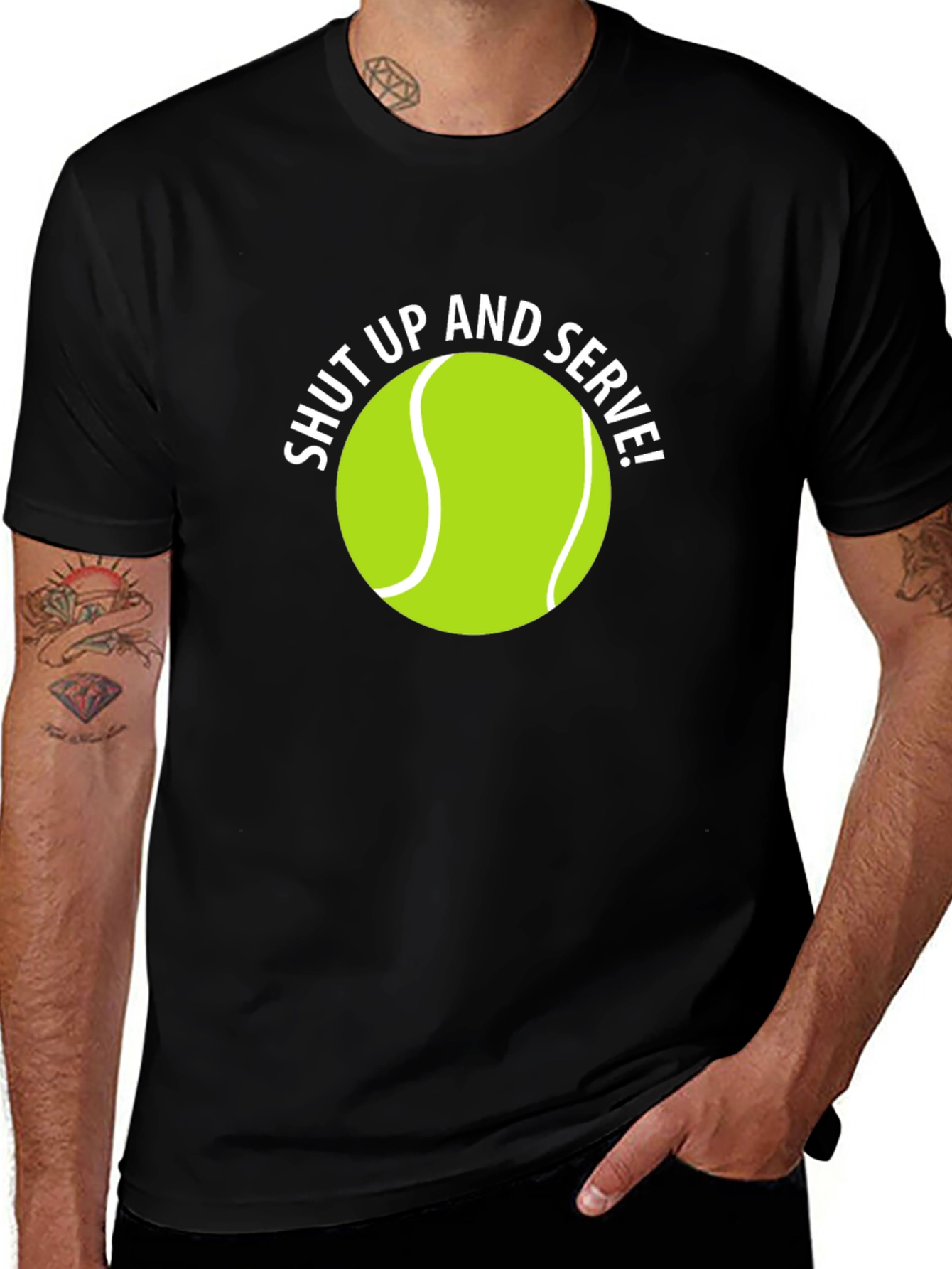Variant 9 of Shut Up and Serve Tennis Graphic Tee