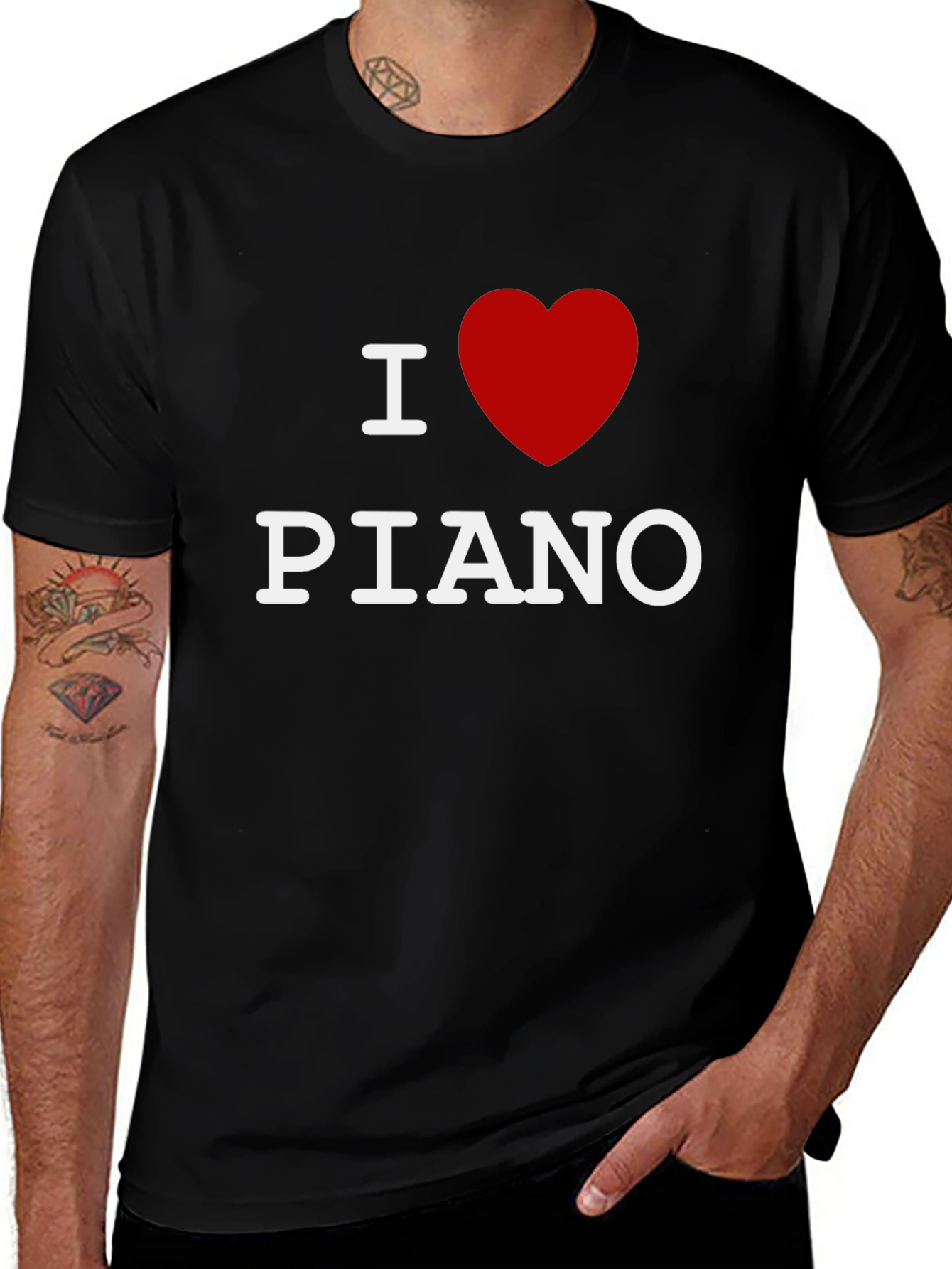 Variant 18 of I Love Piano Black T-Shirt