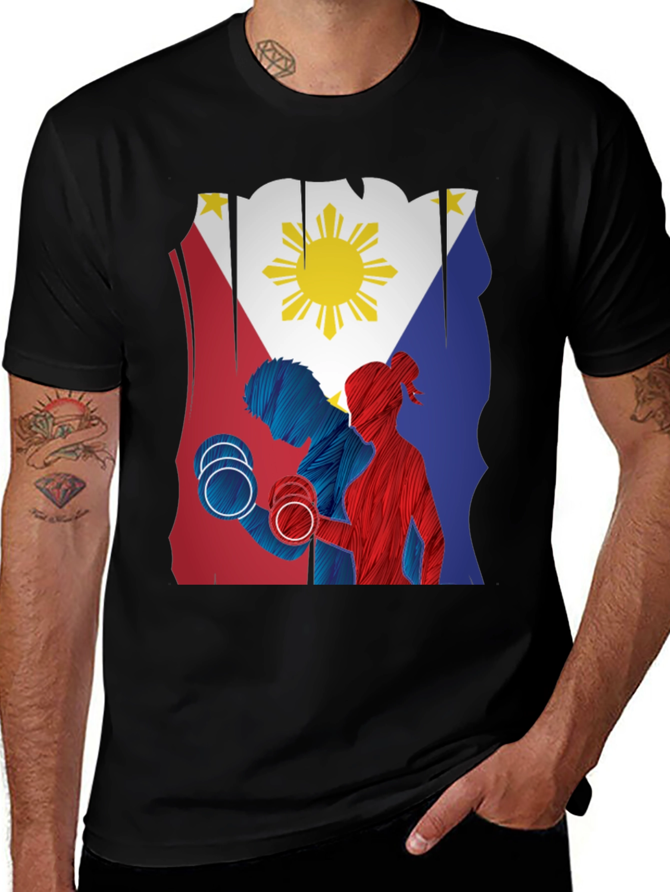 Philippine Flag Gym Workout T-Shirt