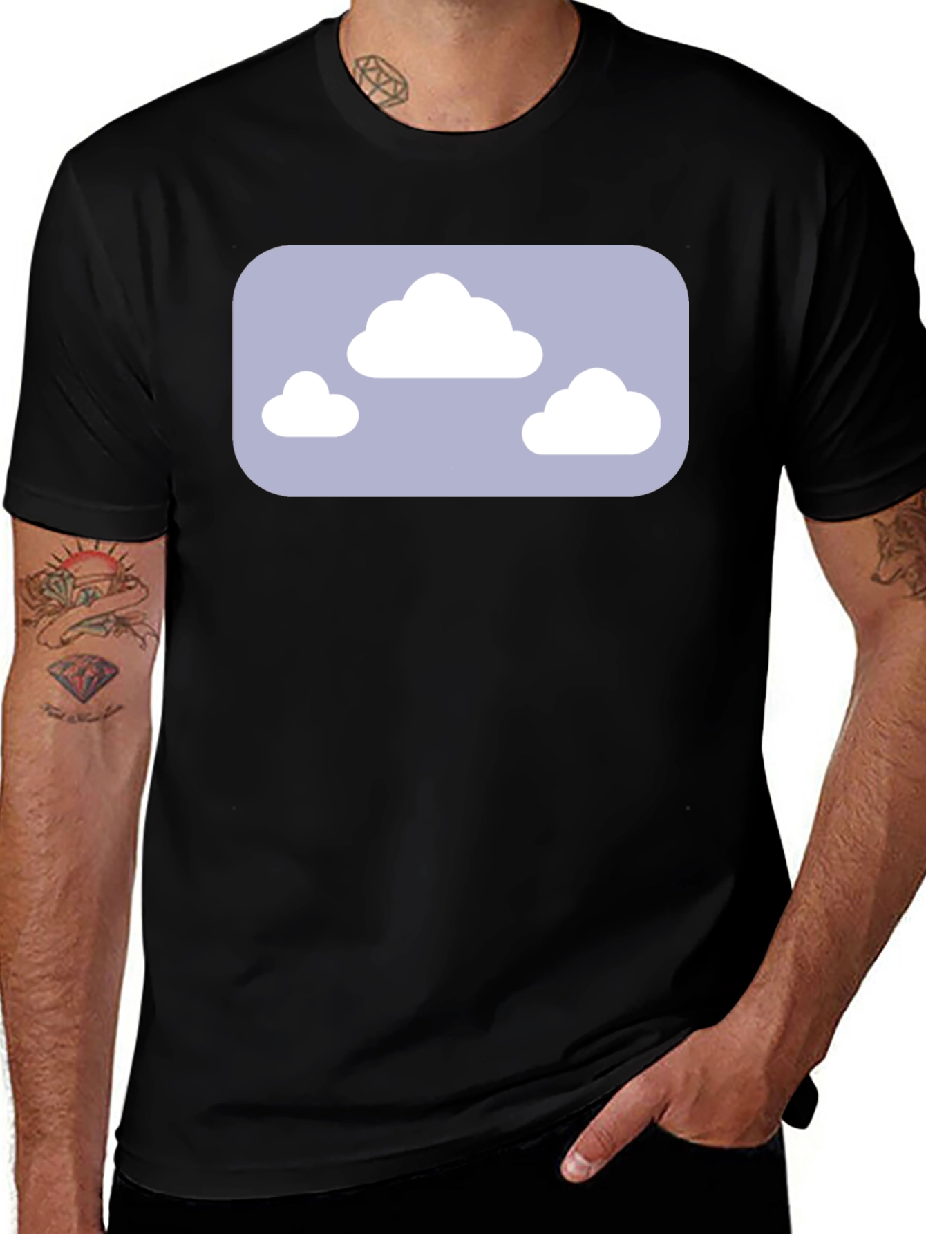 Variant 21 of Cloud Graphic Tee - Black Casual T-Shirt
