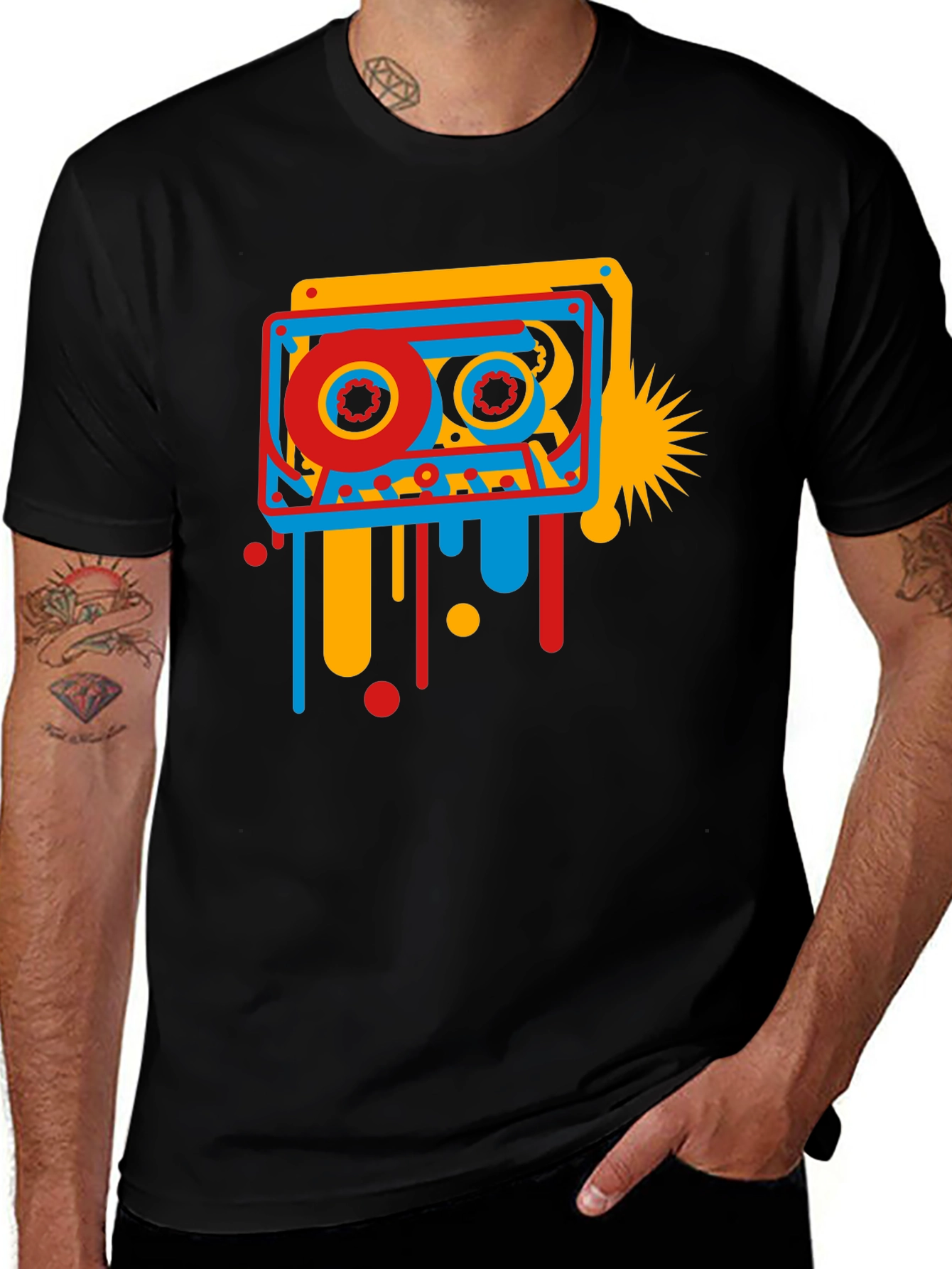 Variant 30 of Retro Cassette Tape Graphic Tee - Black