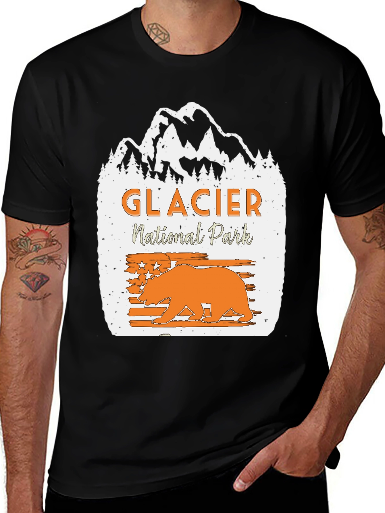 Variant 27 of Glacier National Park Bear Graphic Tee
