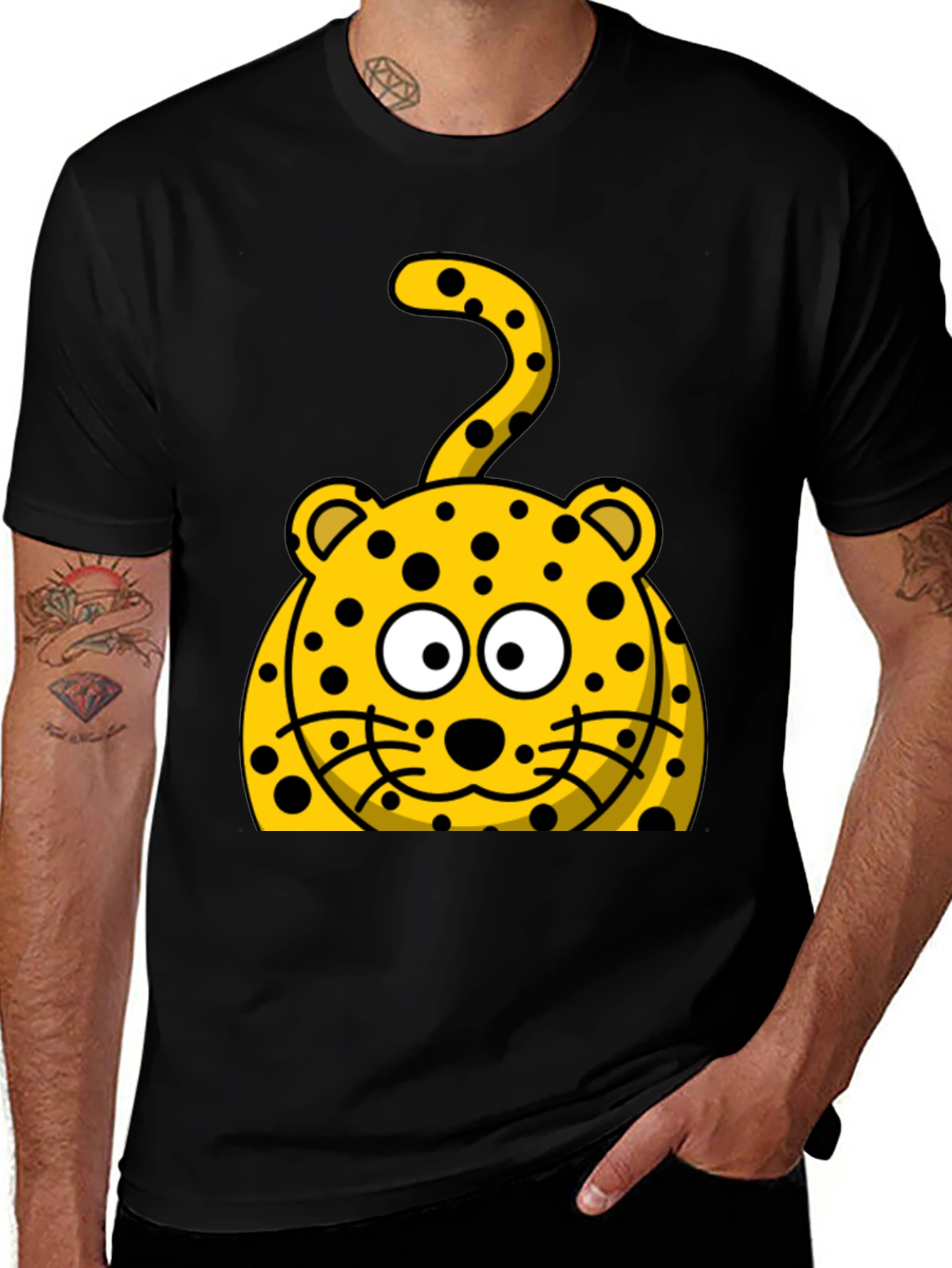 Variant 21 of Cartoon Leopard Graphic T-Shirt - Fun & Stylish