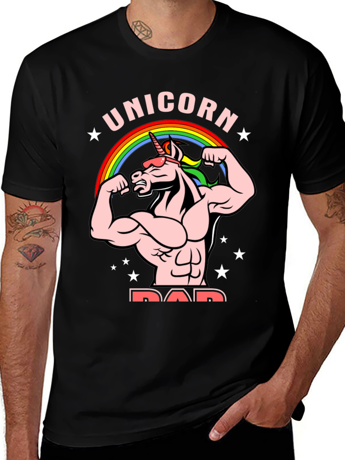 Unicorn Dad T-Shirt - Black Graphic Tee
