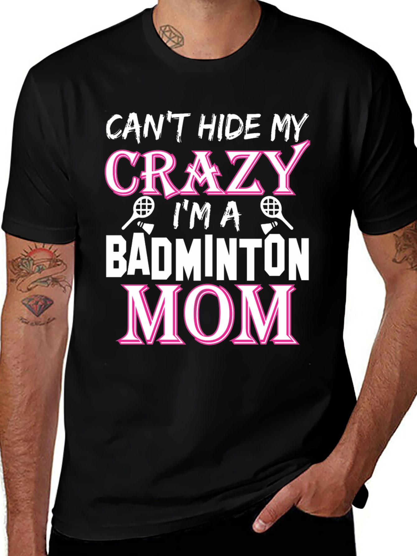 Variant 13 of Crazy Badminton Mom T-Shirt