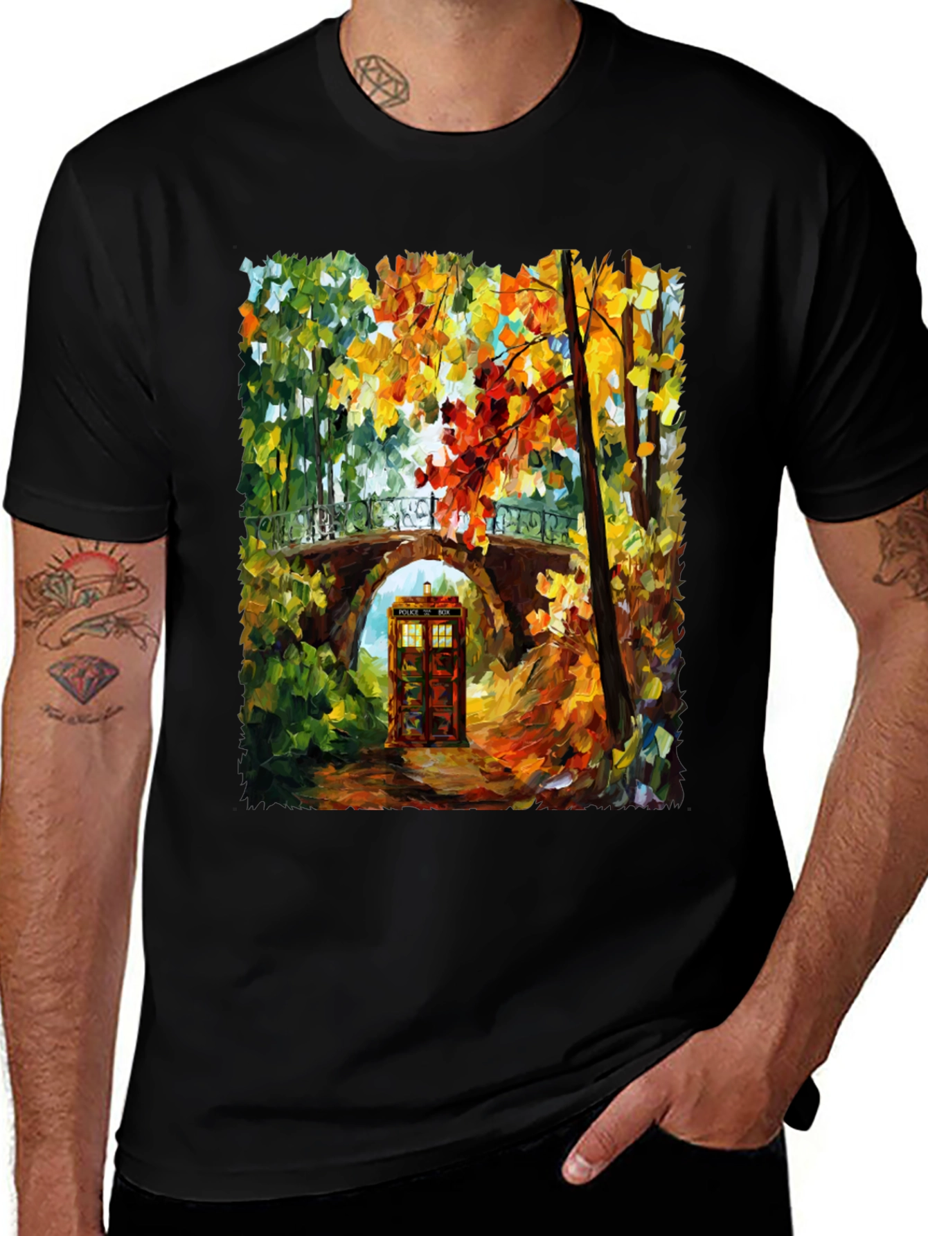 TARDIS Impressionist Art Graphic T-Shirt