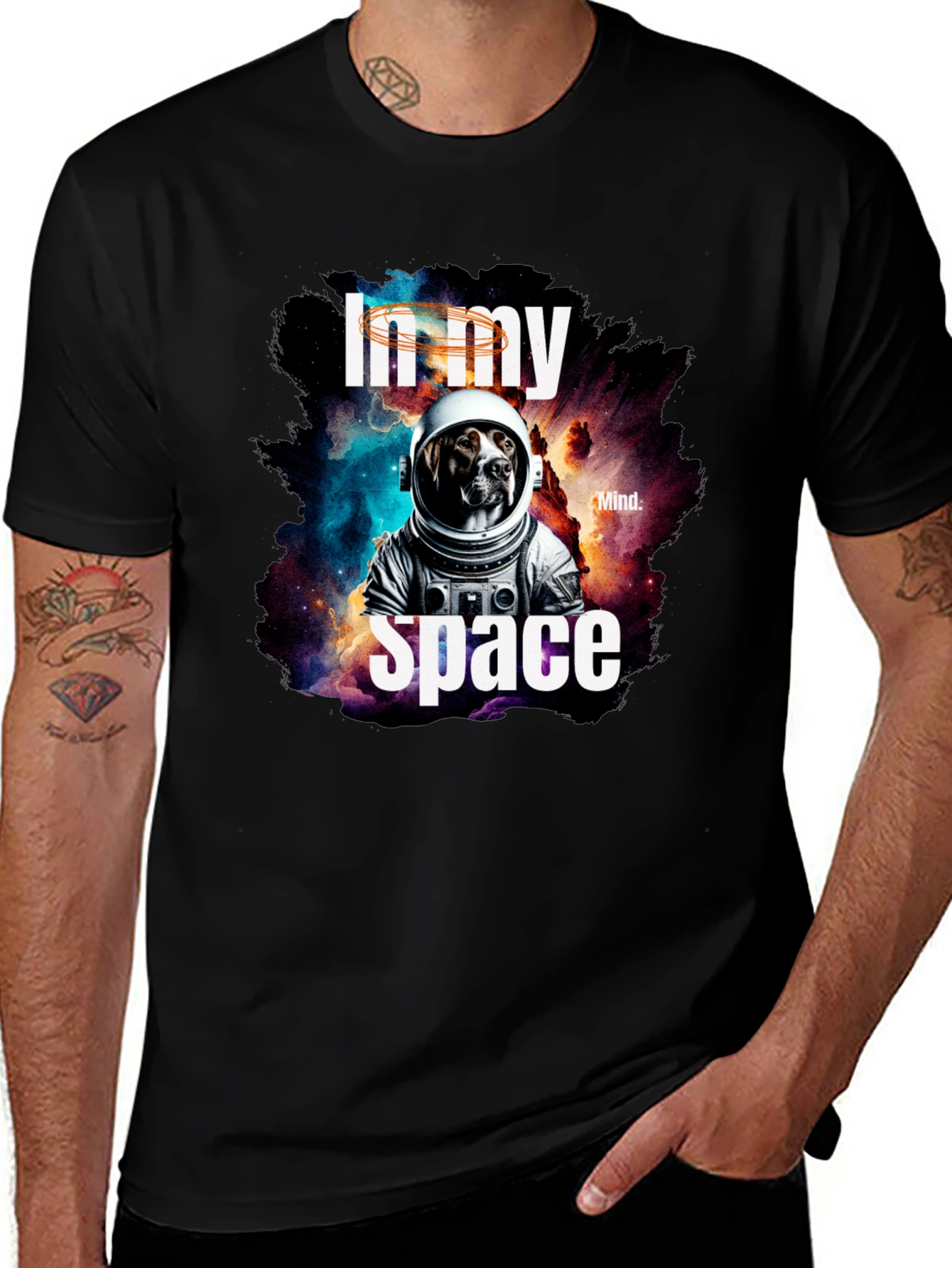 Variant 26 of In My Space Dog Astronaut Graphic Tee