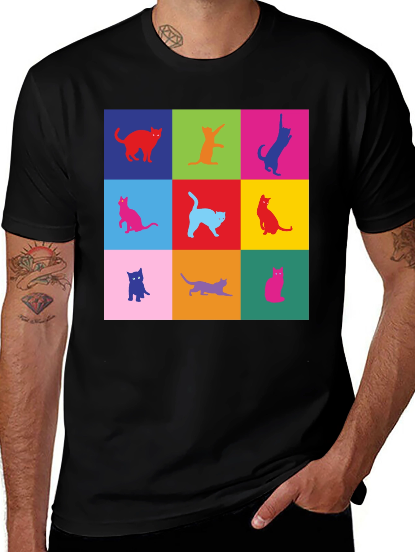 Variant 14 of Colorful Cats Graphic T-Shirt