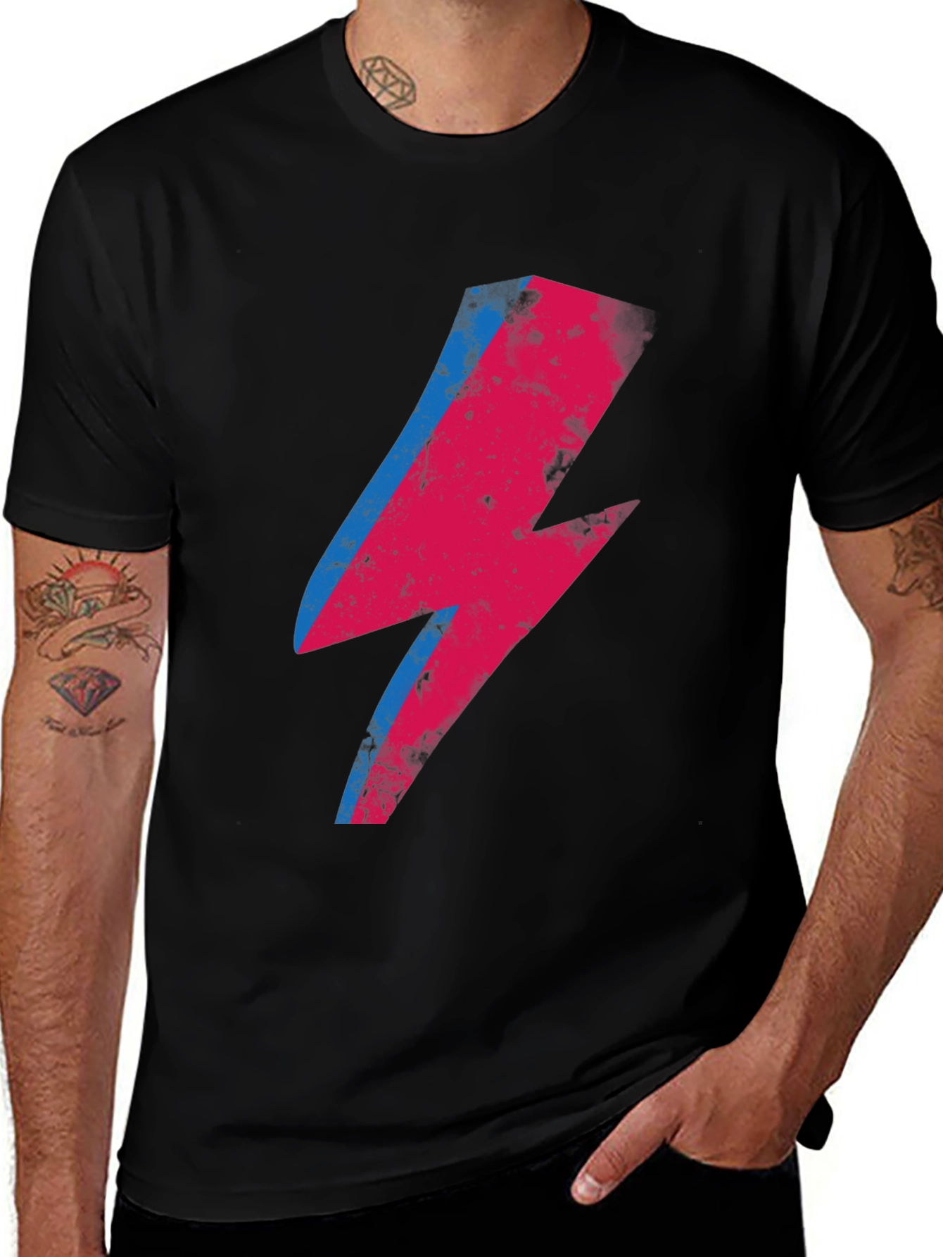 Variant 13 of Ziggy Lightning Bolt Graphic Tee - Black