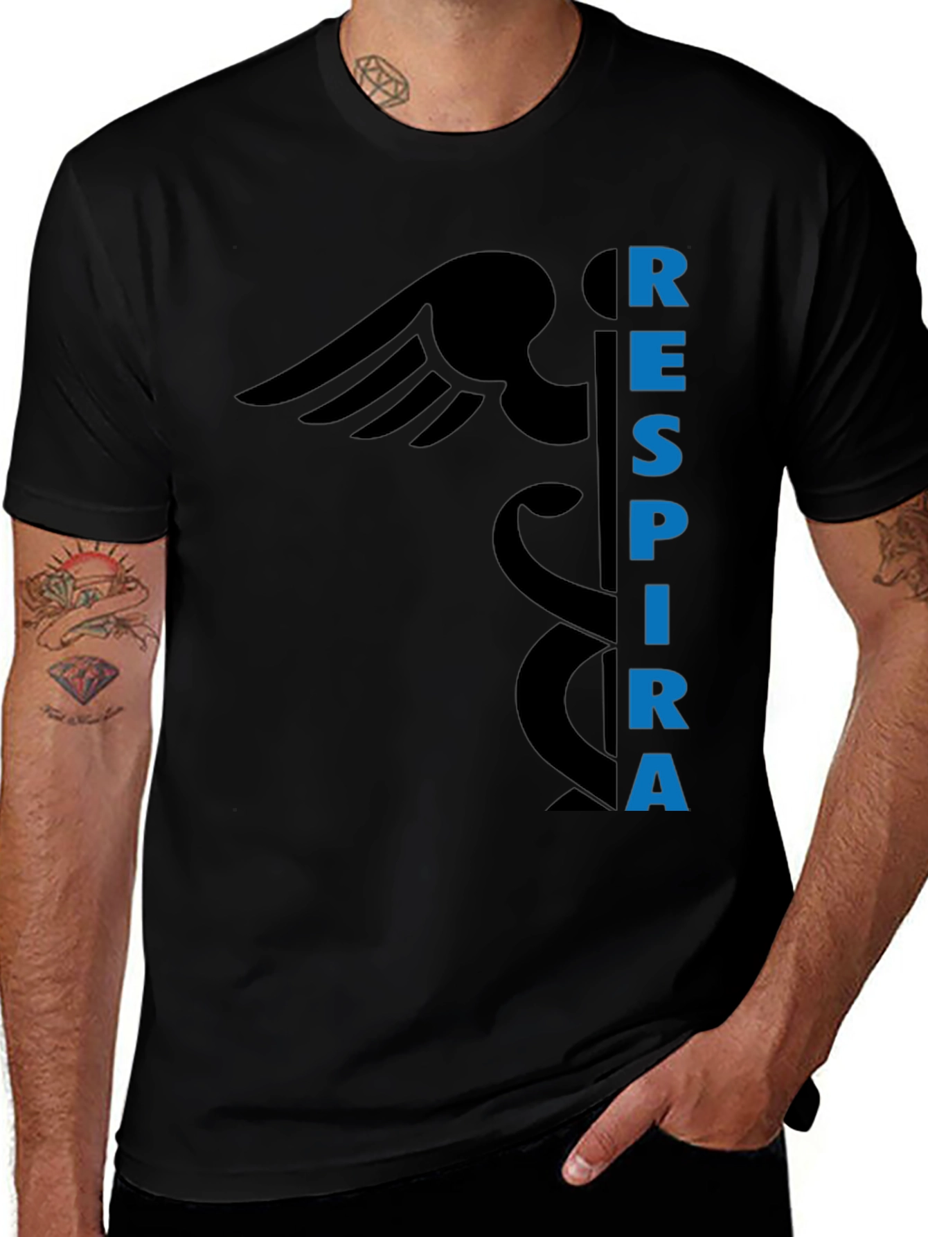 Variant 22 of Respire Medical Symbol T-Shirt - Black