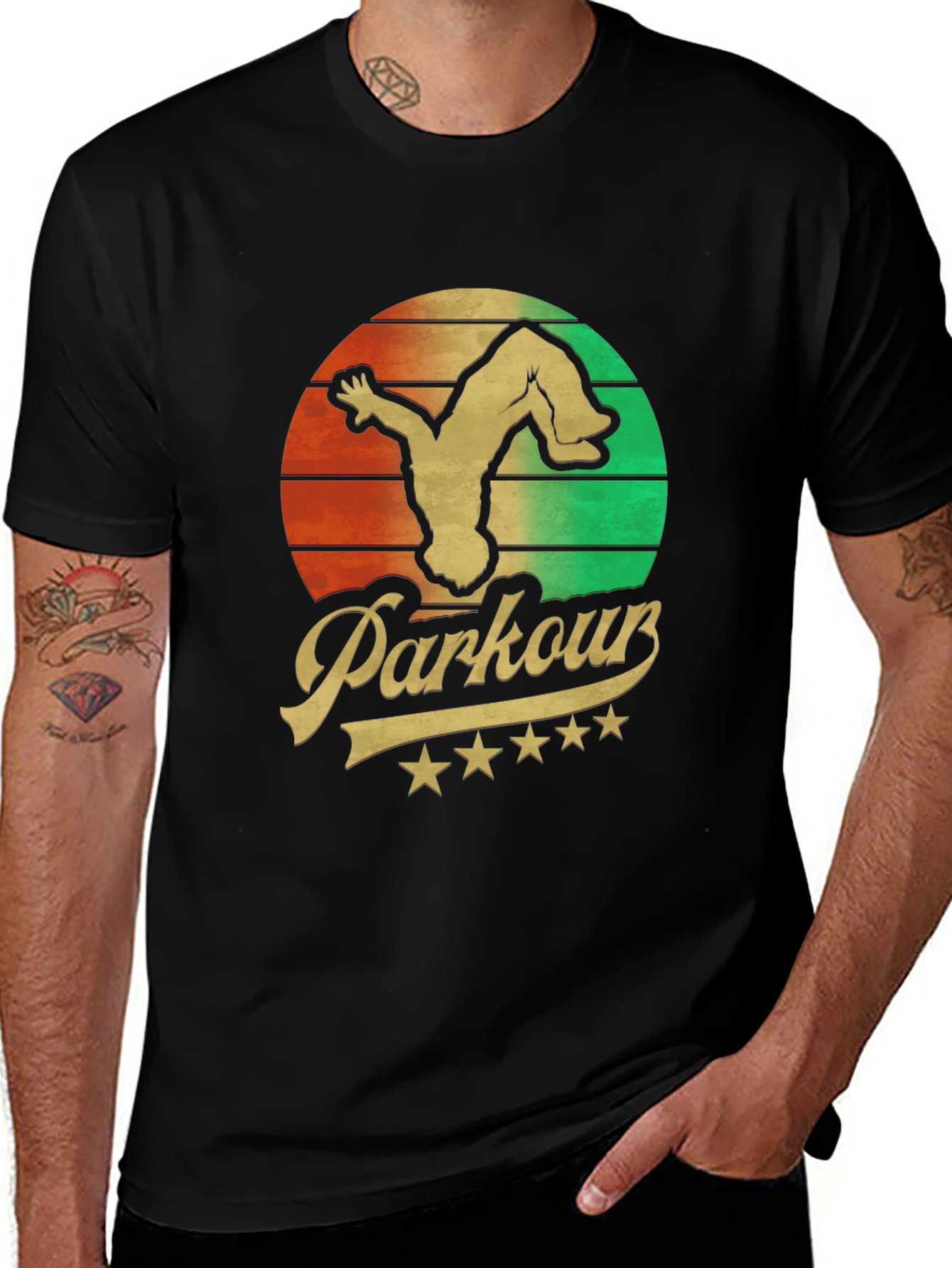 Variant 9 of Parkour Retro T-Shirt - Urban Acrobatics Tee