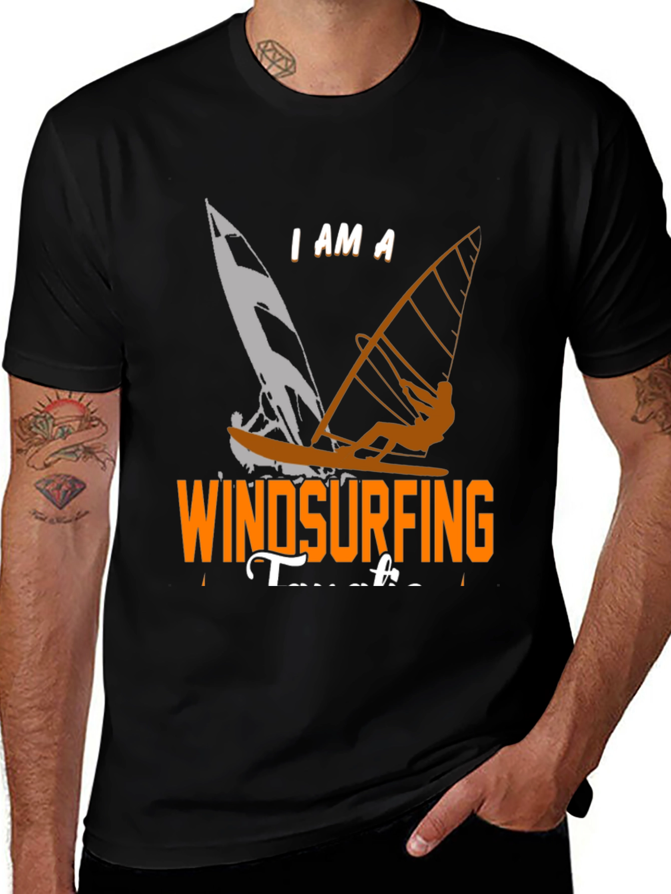 Variant 3 of Windsurfing T-Shirt: "I Am A Windsurfing Teacher"