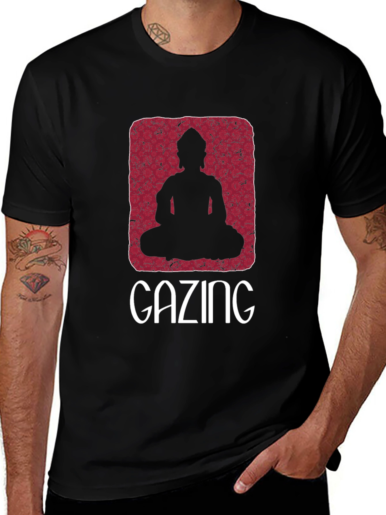 Gazing Buddha Graphic Tee - Meditative Zen Style