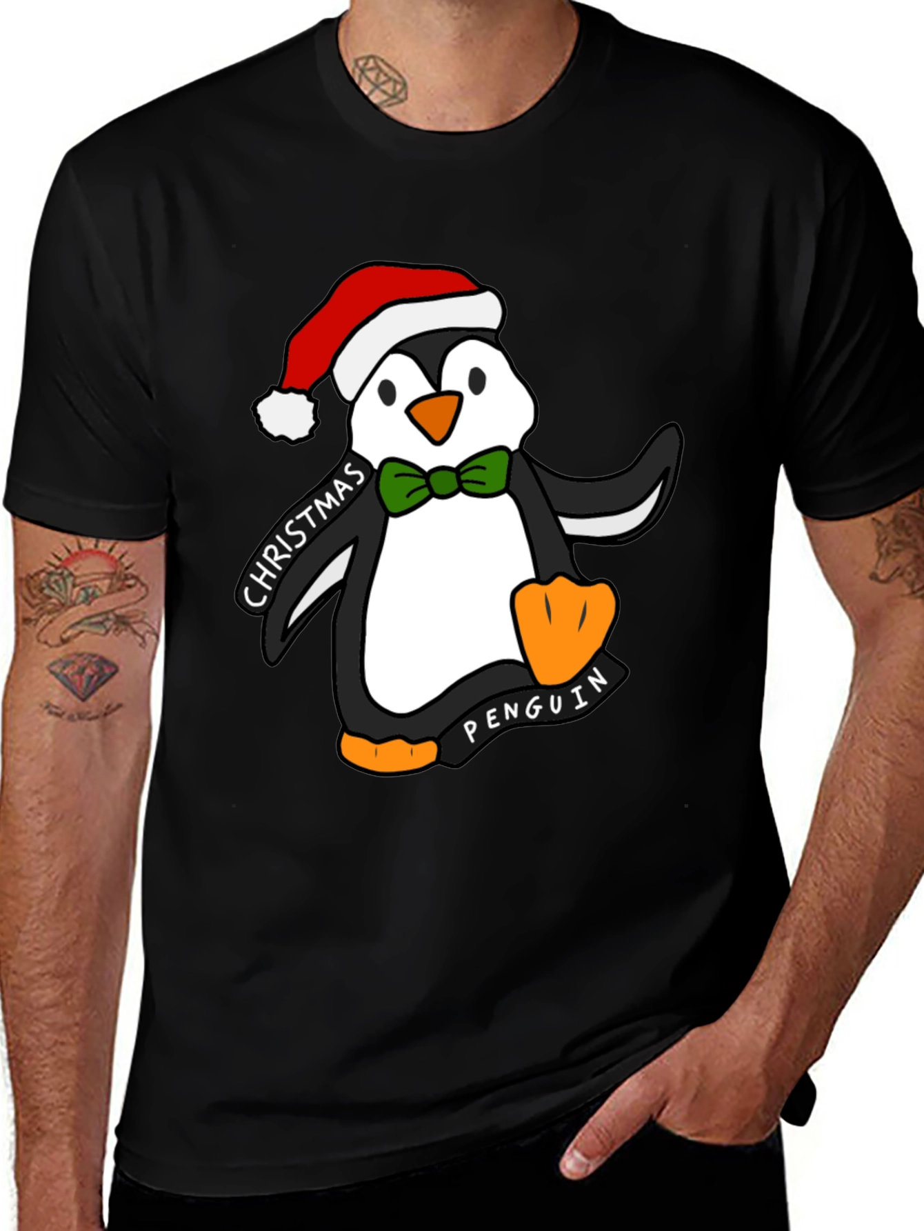 Christmas Penguin T-Shirt - Holiday Graphic Tee