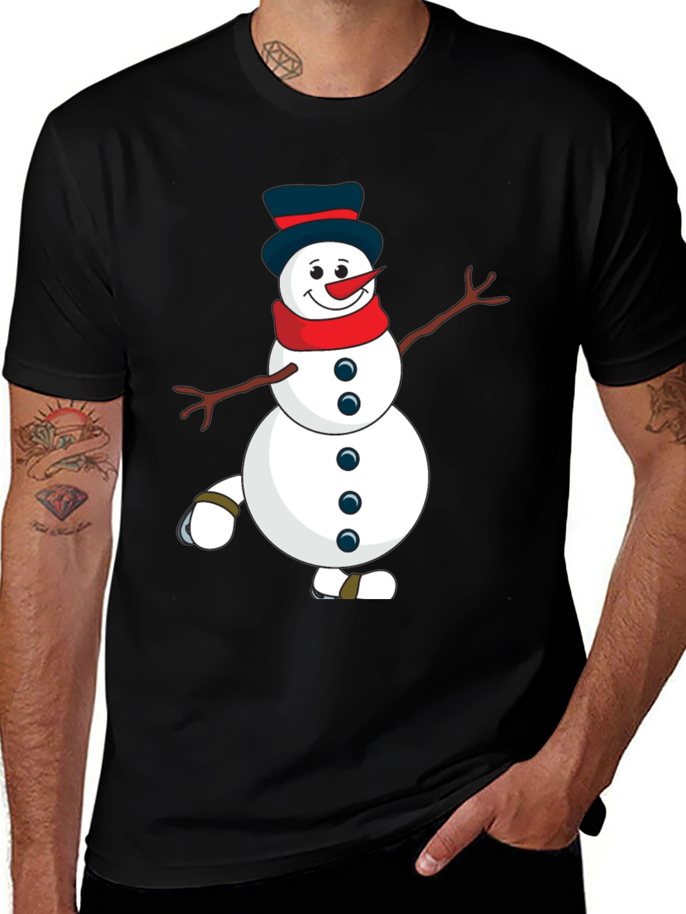 Variant 13 of Snowman Graphic Tee - Festive Holiday Shirt