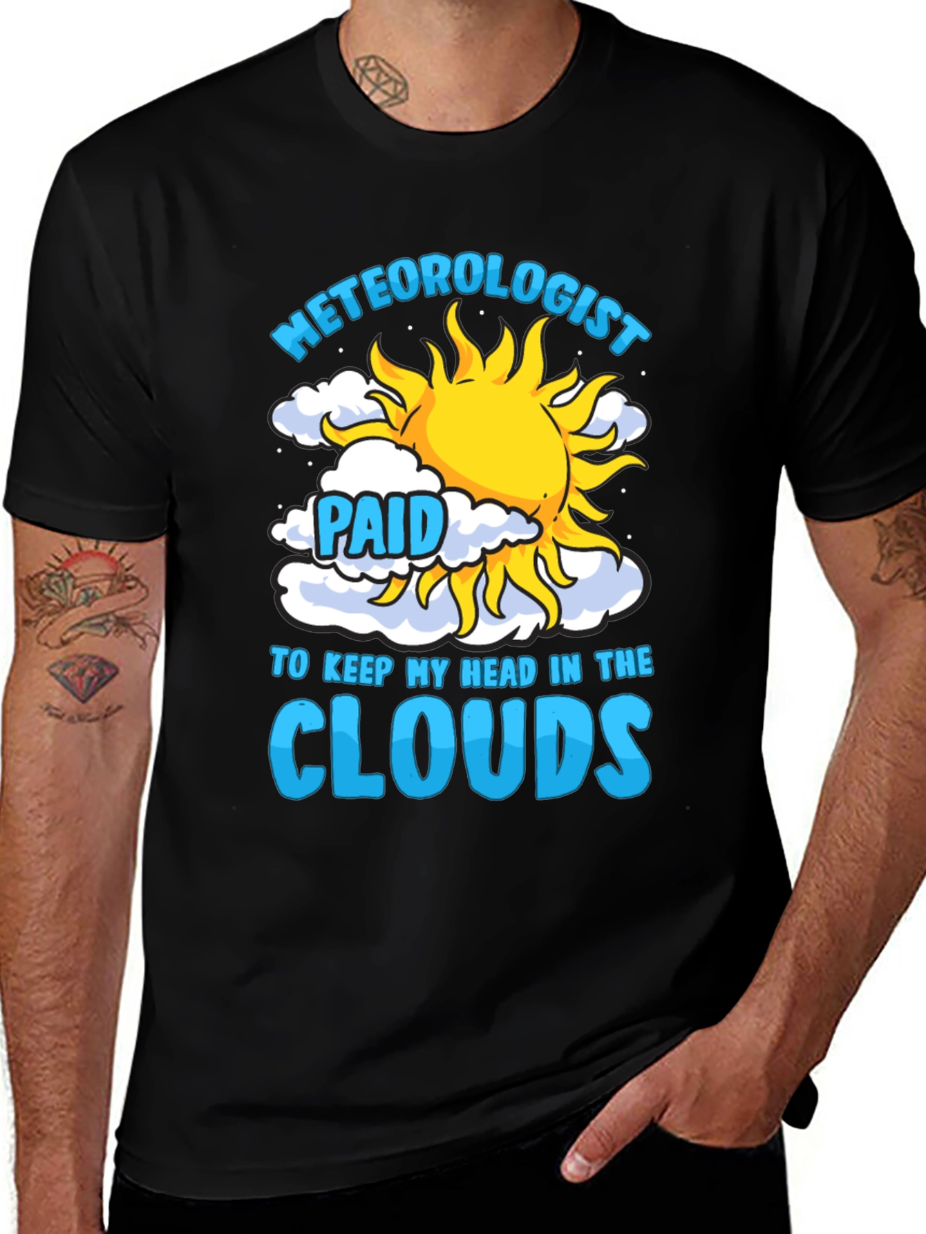 Variant 9 of Meteorologist Paid to Keep My Head in the Clouds T-Shirt