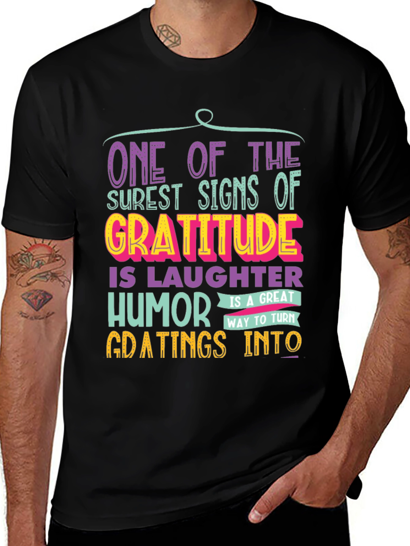 Variant 3 of Gratitude Humor T-Shirt: One of the Surest Signs