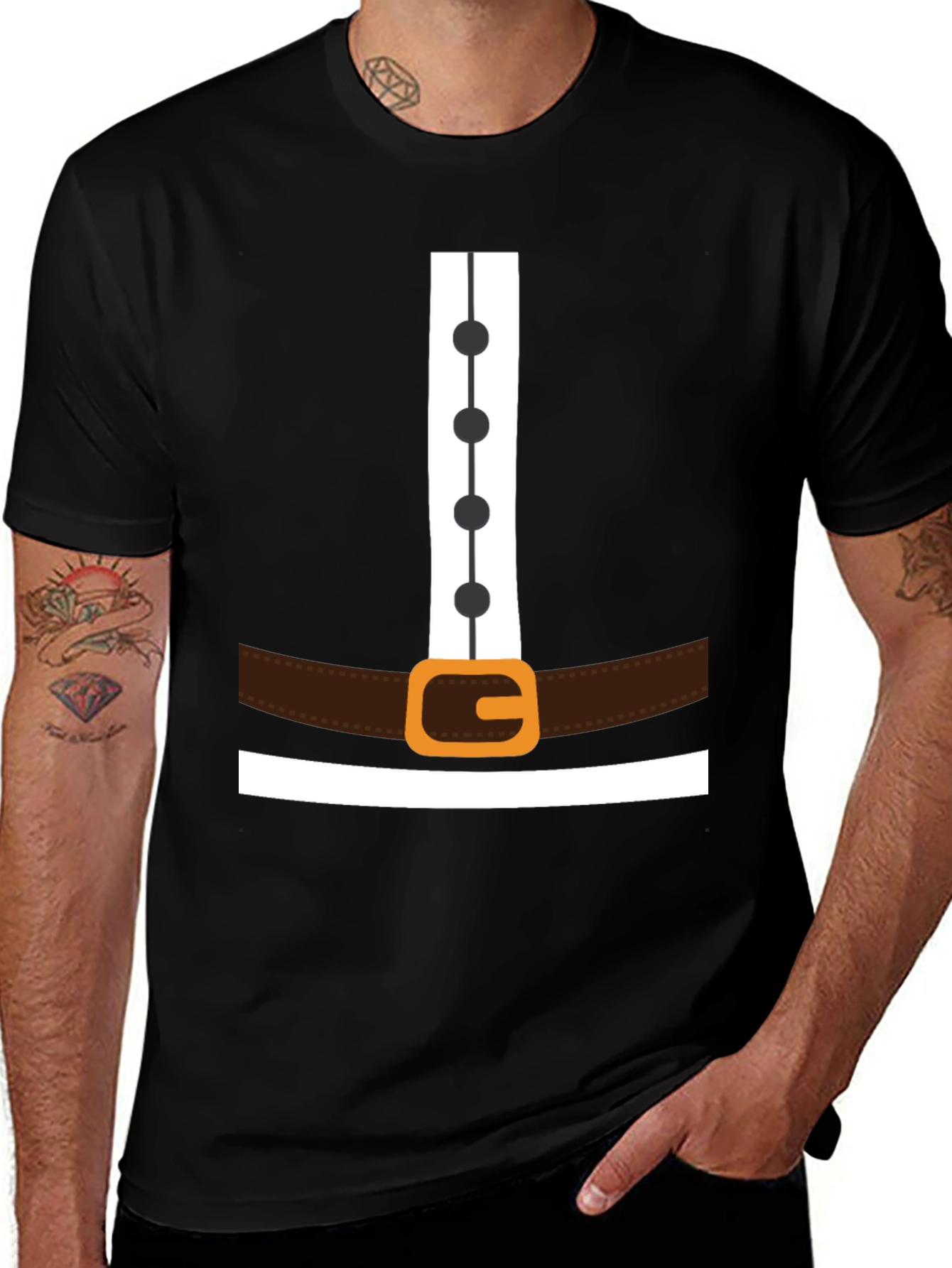 Variant 3 of Pilgrim Costume T-Shirt - Thanksgiving Festive Apparel